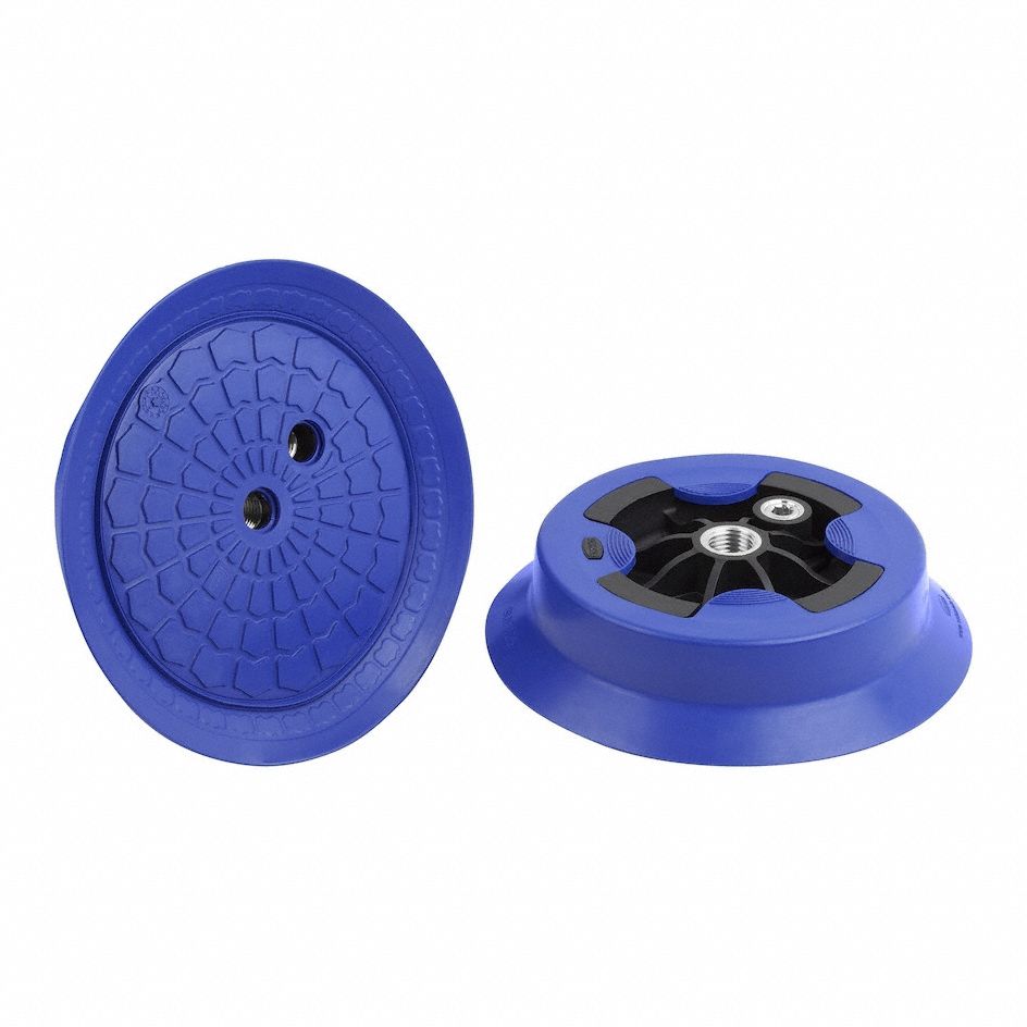 Suction Plate Assembly: Plate, G1/4 in, 132 mm Pad Dia, NBR, Gray, 60 A, 29 mm Pad Ht, SUF