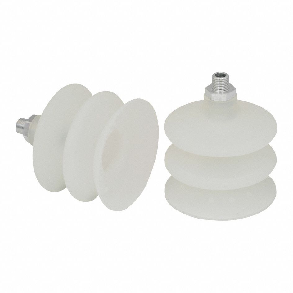 Vacuum Pad Assembly: Multi-Bellows, 2.5 Folds, G1/4 in Vacuum Port, 95.5 mm Pad Dia, Clear