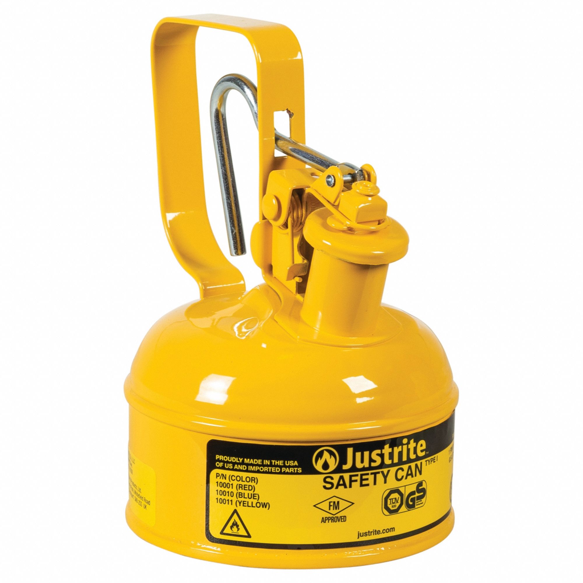 Type I Safety Can: For Use With Diesel, 1/8 gal Capacity, Powder Coated Steel, Yellow