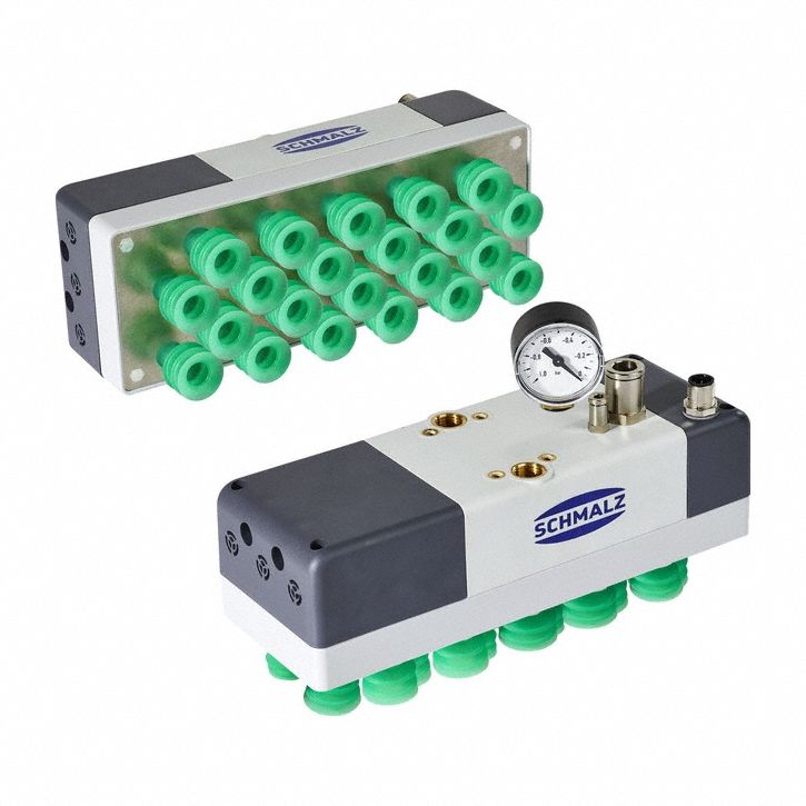 Large Area Vacuum Gripping System: FQE Xc, 22 Suction Cells, 3 Ejectors, 220 mm Overall Lg