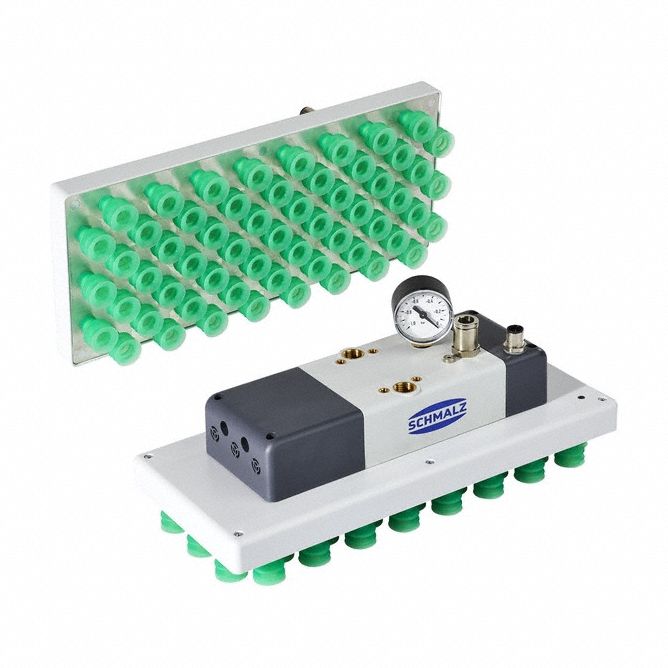 Large Area Vacuum Gripping System: FQE Xc, 59 Suction Cells, 3 Ejectors, 300 mm Overall Lg