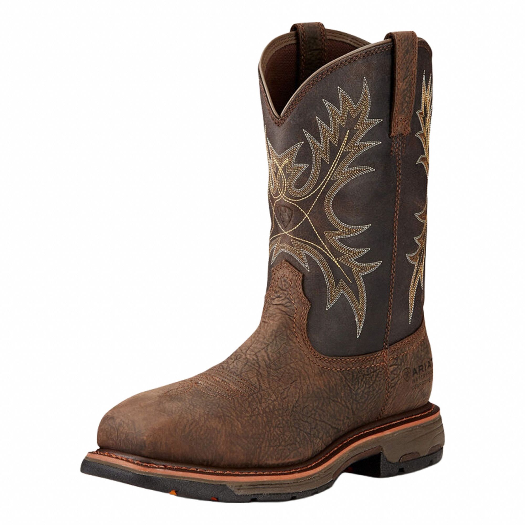 Western Boot: Men's, Size 9, EE, Brown, Composite Toe Cap, Removable Insole