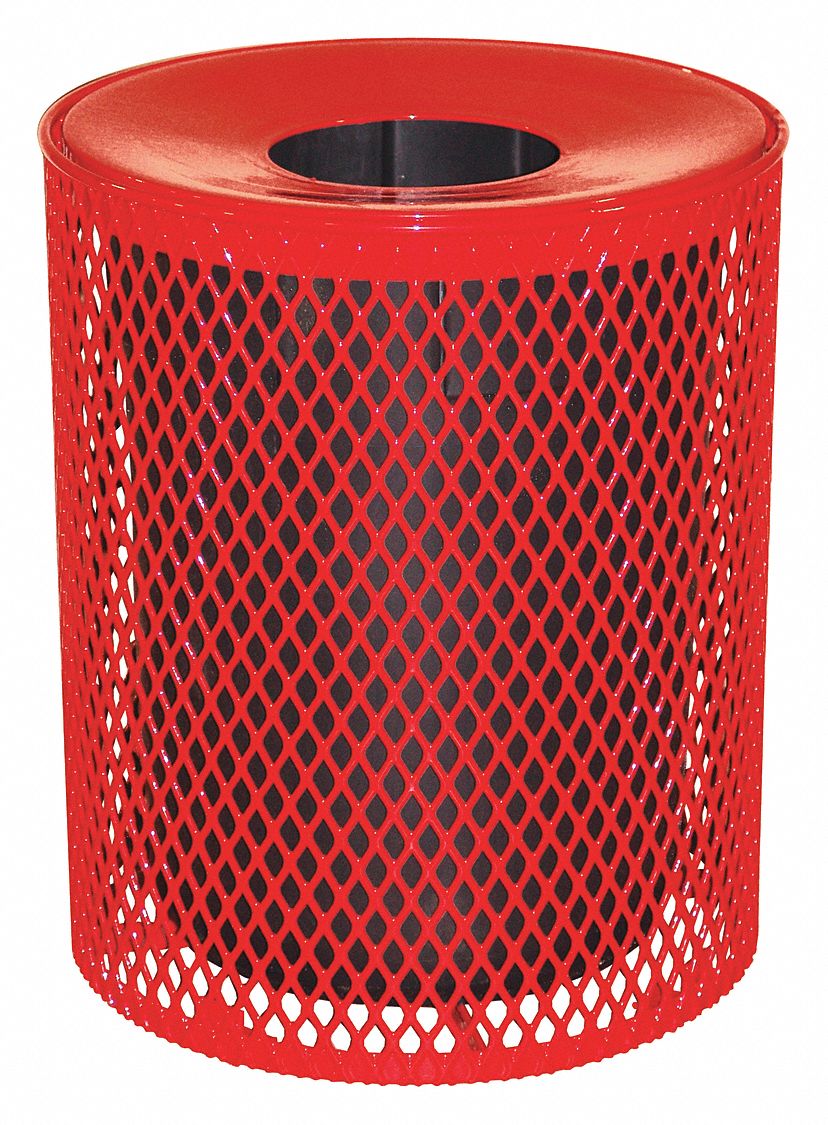 Trash Can, Red,