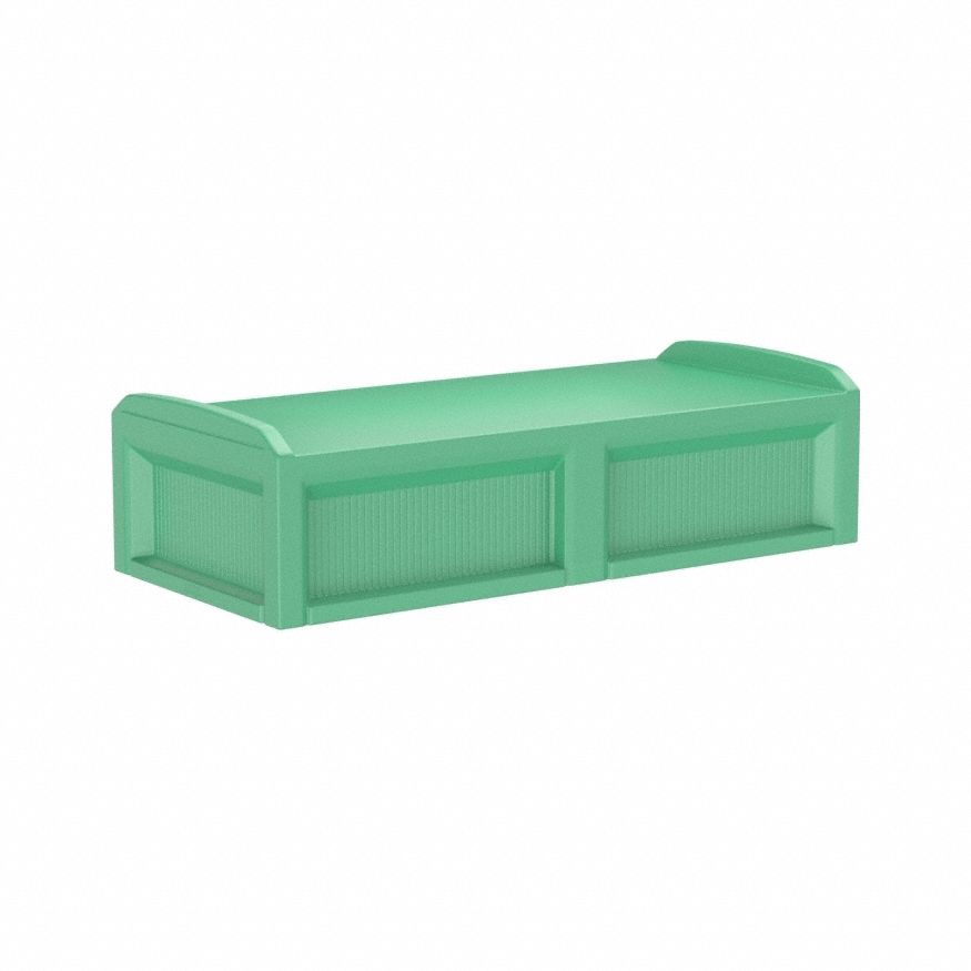Institutional Bed: Green, 80 in Overall Lg, 36 in Overall Wd, 21 in Overall Ht, Polyethylene