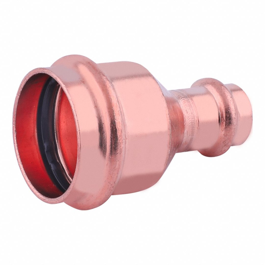 Crimp Fitting: Straight, 1 1/2 in CTS x 1 1/4 in CTS size, Press-fit x Press-fit