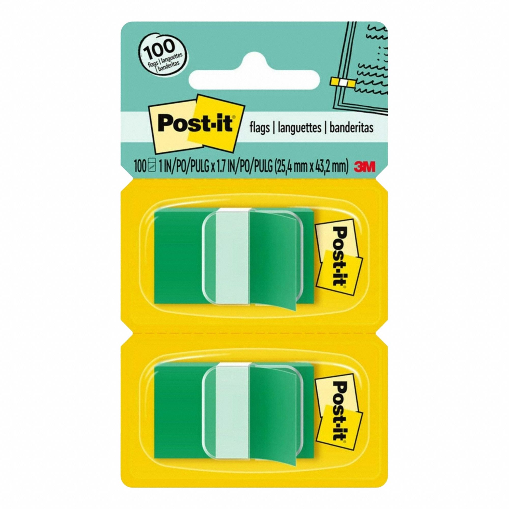 Page Marker, Green, 2 Pads/Pack
