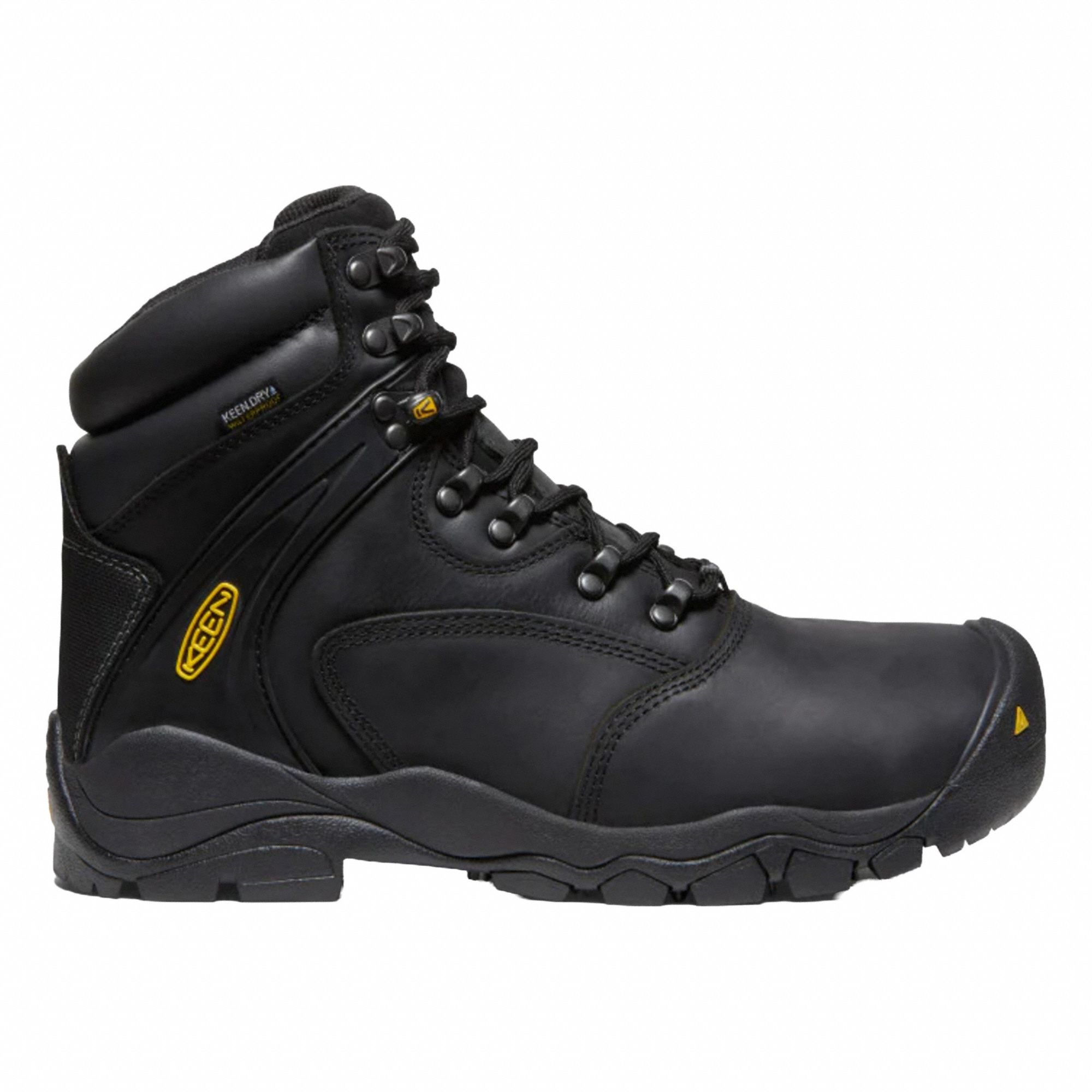 6-Inch Work Boot: Men's, Size 10 1/2, D, Black, Steel Toe Cap, Removable Insole