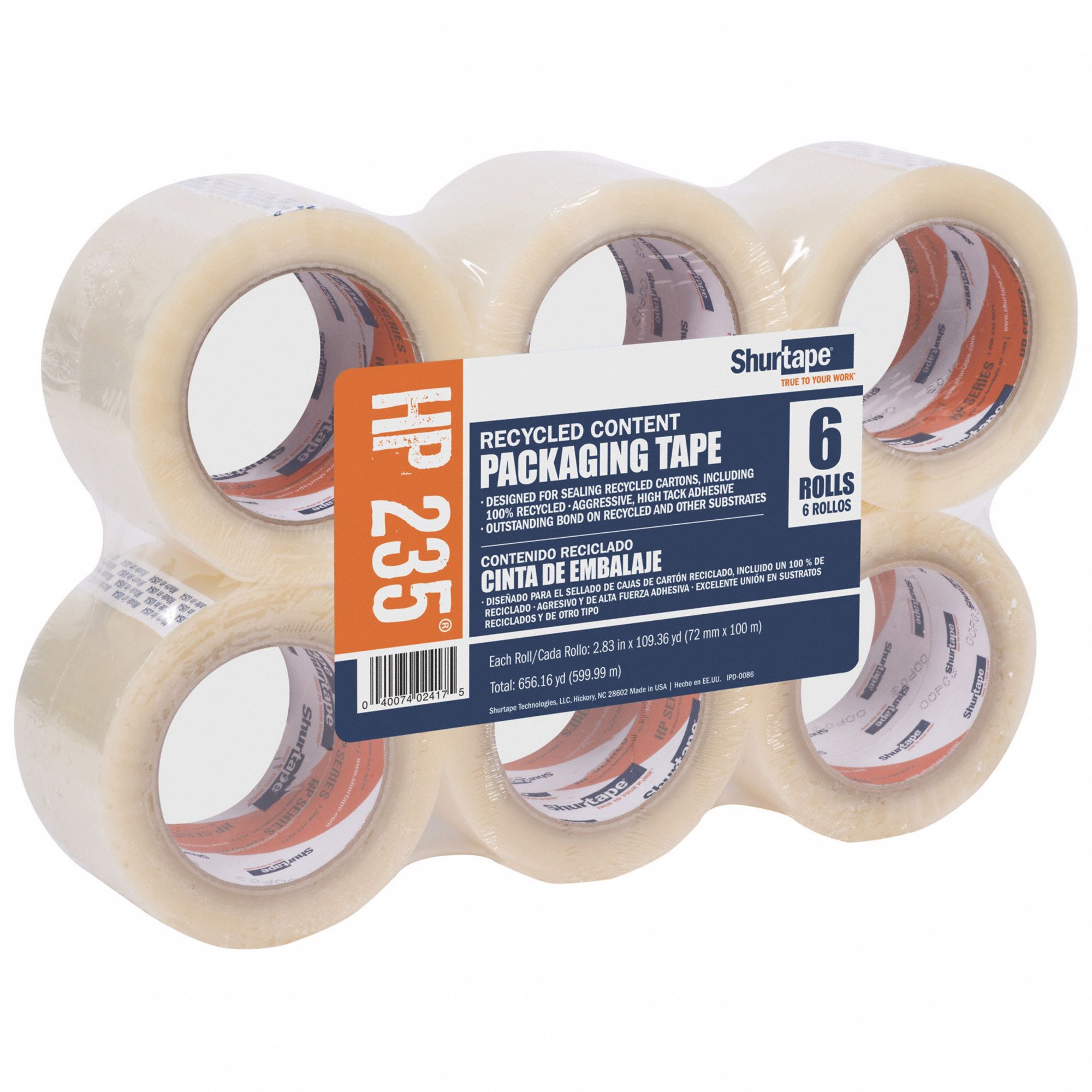 Heavy-Duty Box Sealing Tape, 3, 6ct, clear