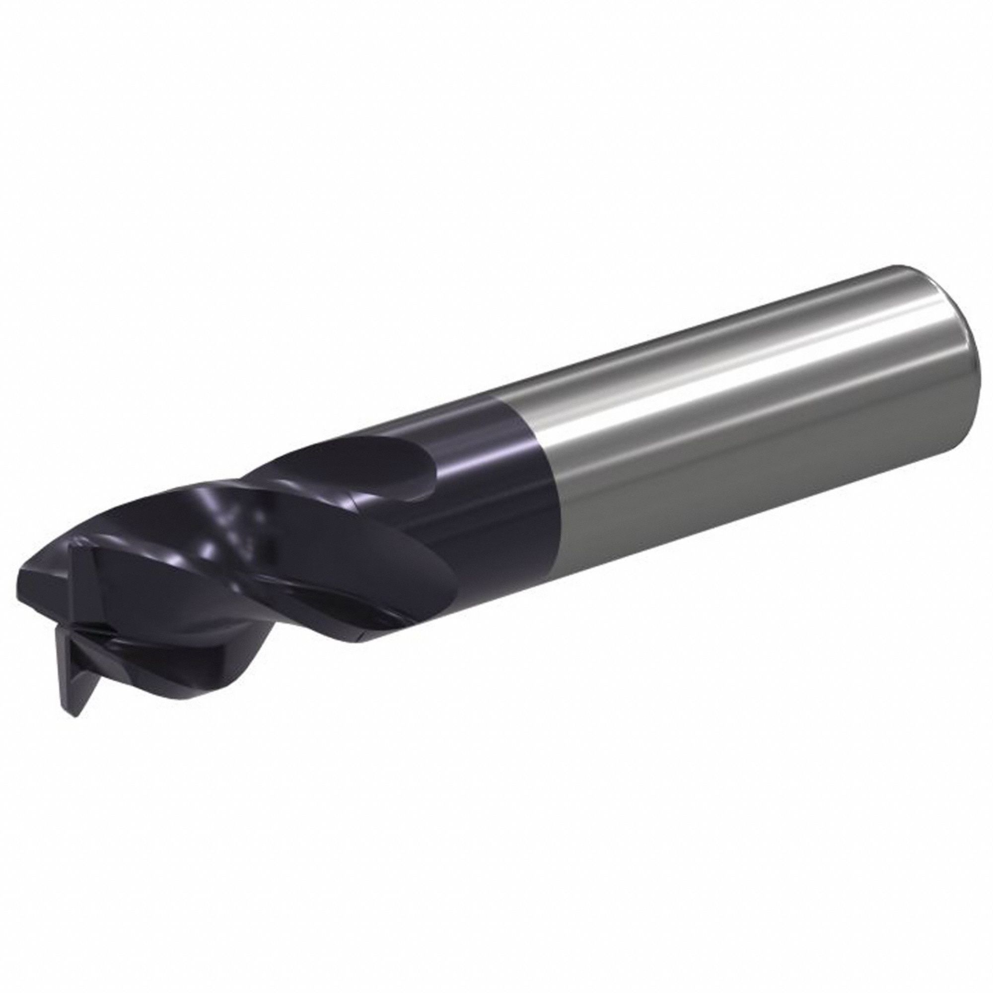 Corner Radius End Mill: Carbide, TiAlN Coated, 4 Flute, 1/4" Mill Dia, 1-1/4" LOC, 0.015" Rad