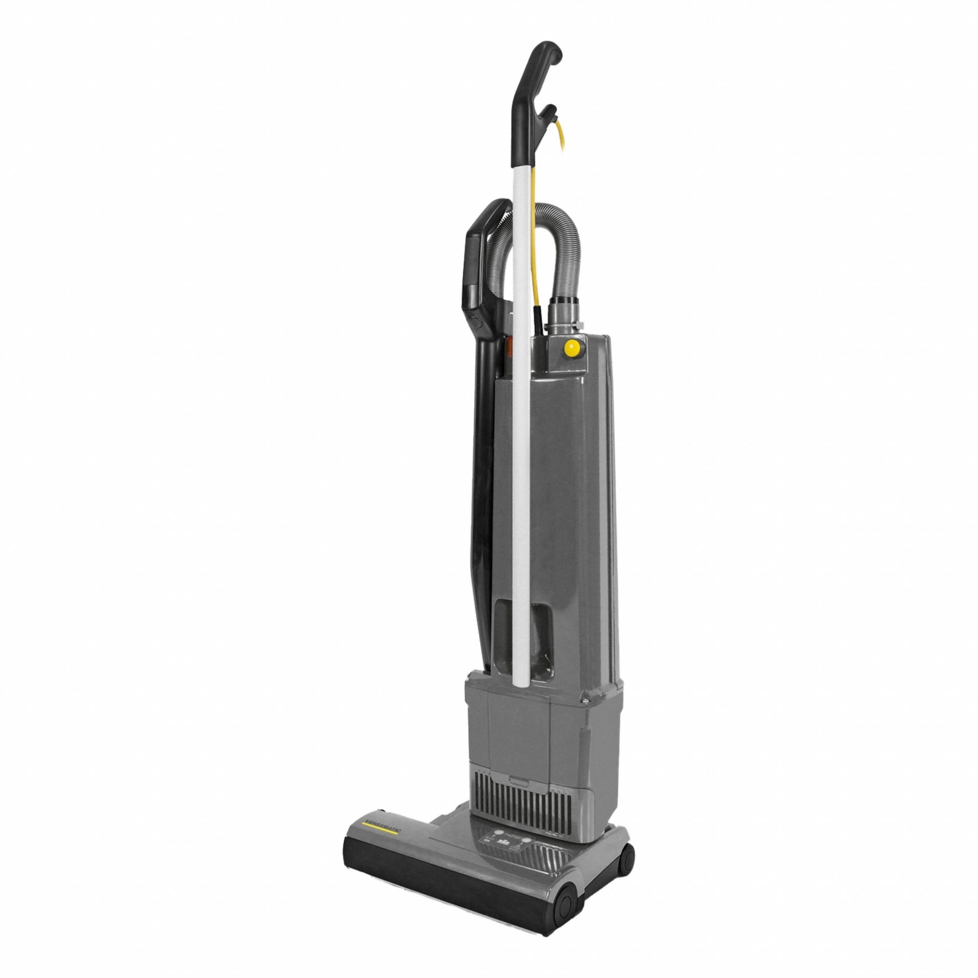 Upright Vacuum Cleaner: 14 in Cleaning Path Wd, 117 cfm Air Flow, 17 lb Wt, HEPA, Bag, Gray