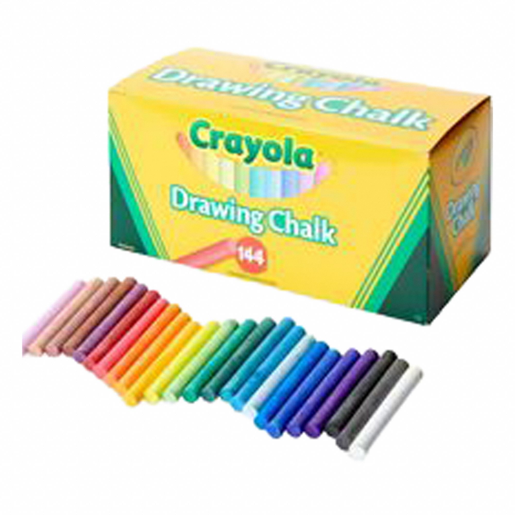 Drawing Chalk: 144 Packs per Case, Non-Toxic, Non-Washable, 3/8 in Overall Dia, 2 PK