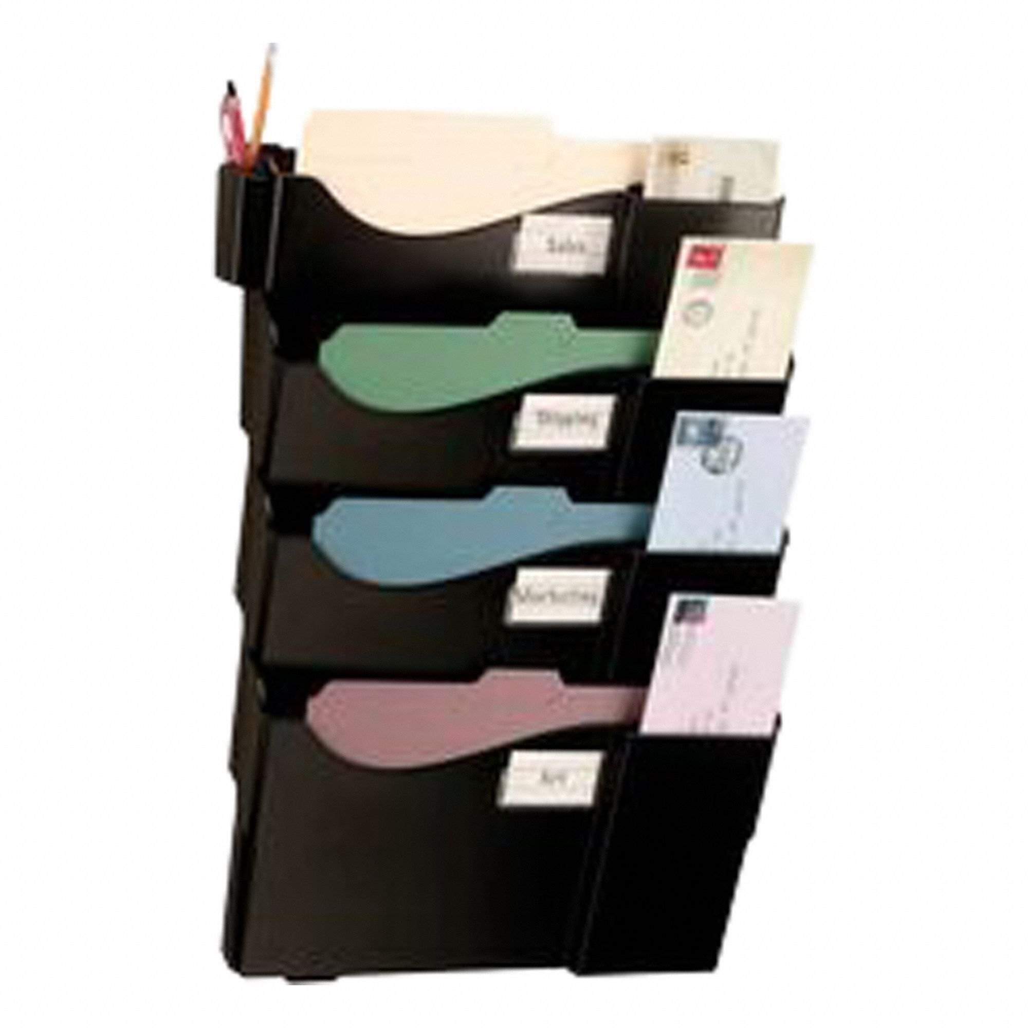 Wall File Black Plastic PK2