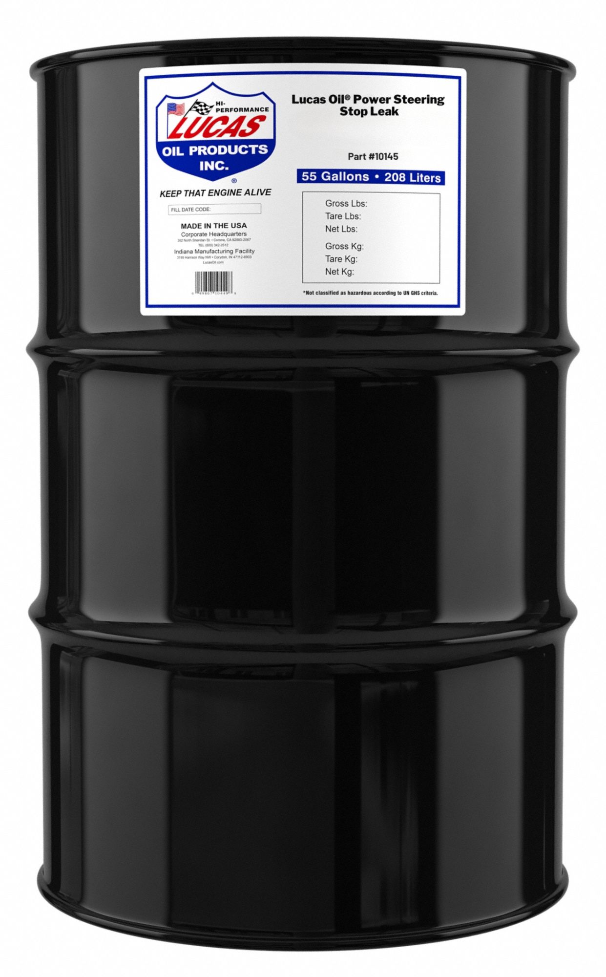 Additive: Power Steering Stop Leak, 55 gal Container Size, Conventional