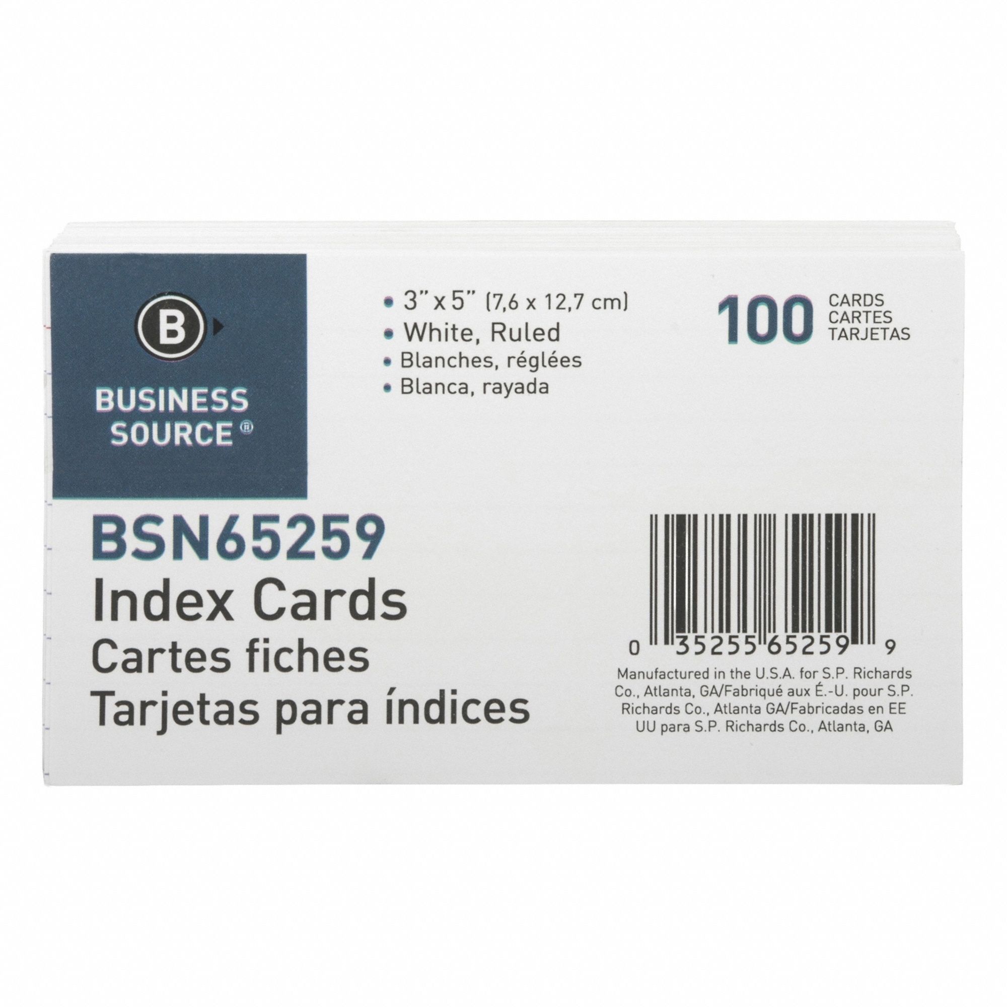 Index Cards, White, Ruled, PK100