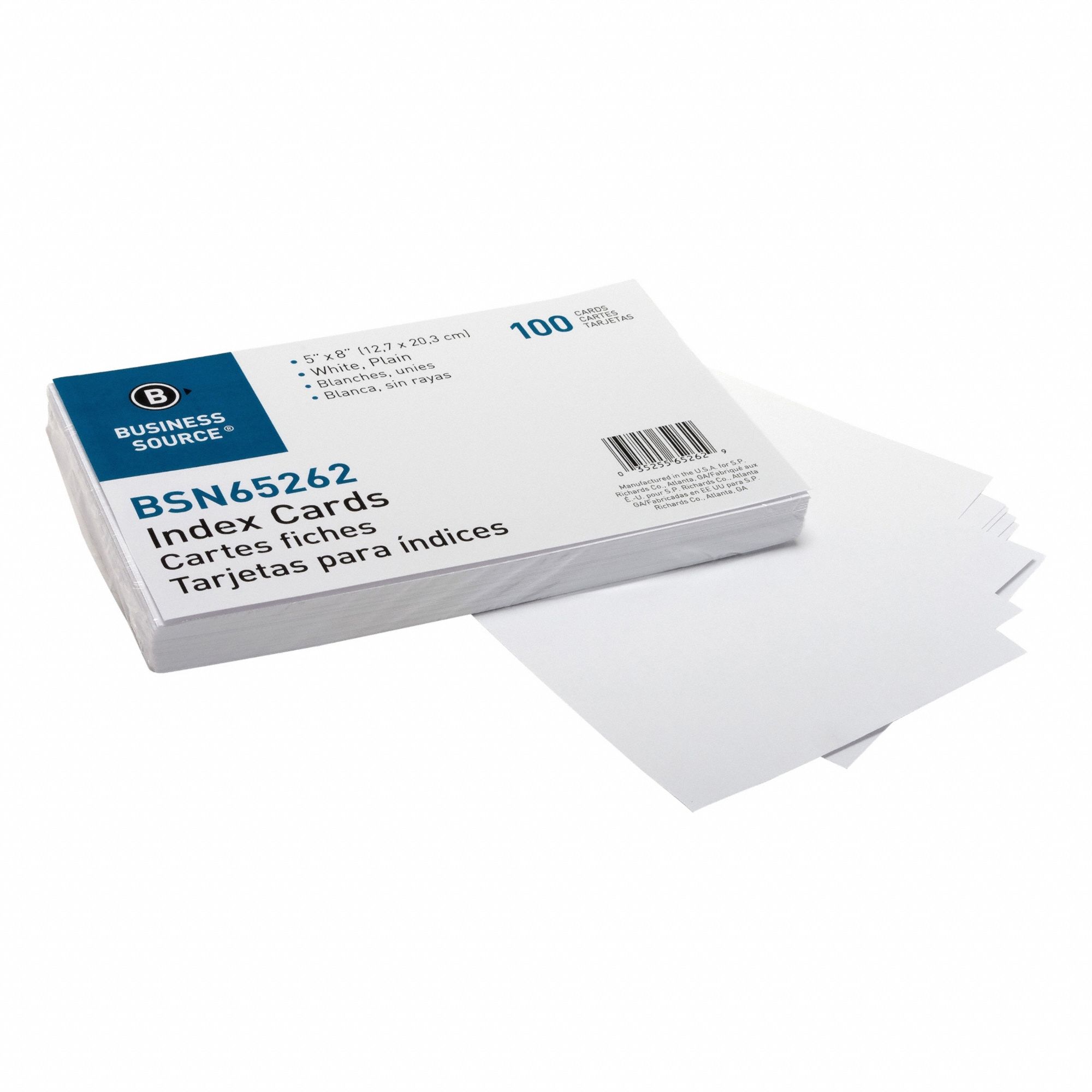 Index Cards, White, Unruled, PK100