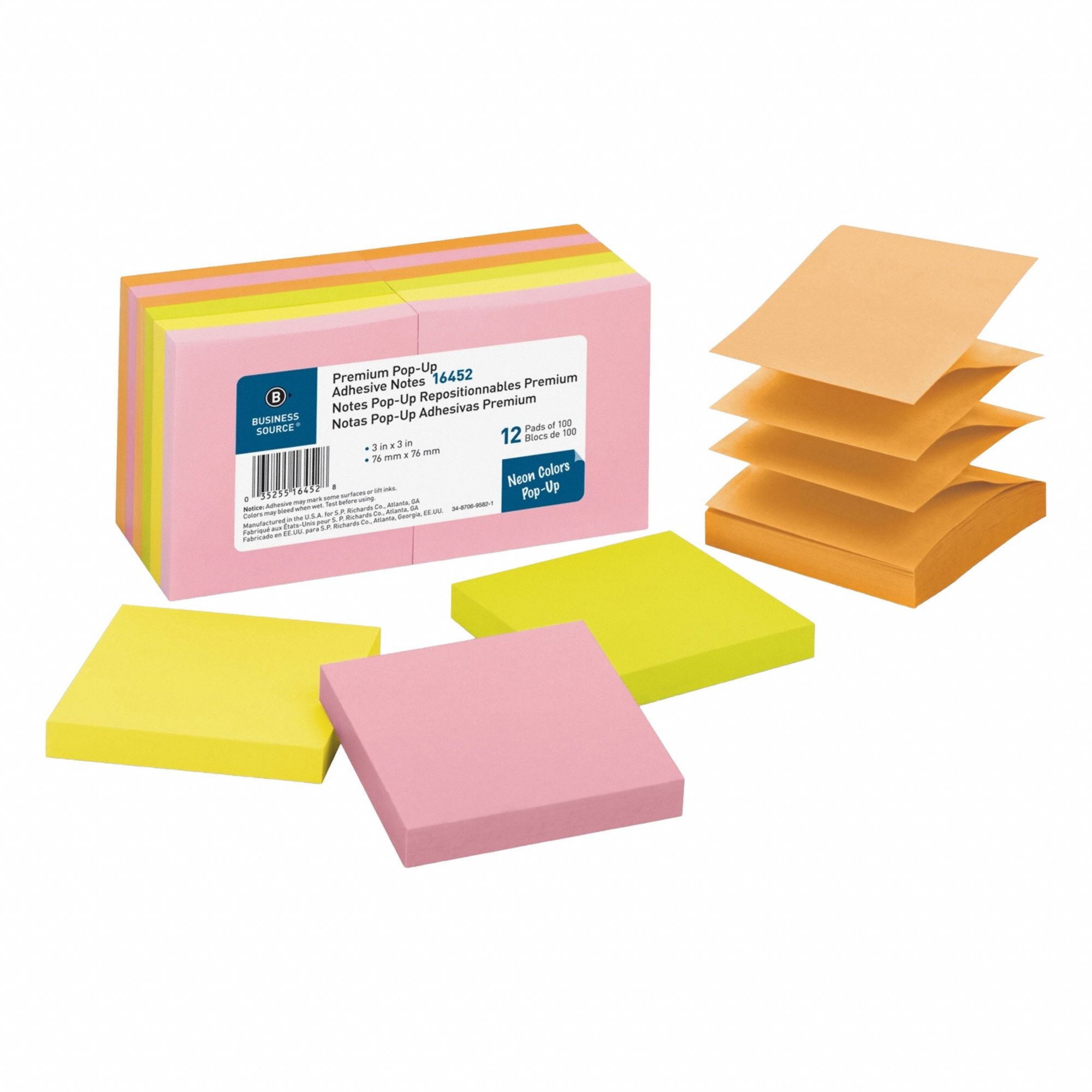 BUSINESS SOURCE, Assorted, Std, Sticky Note - 403VT9|BSN16452 - Grainger