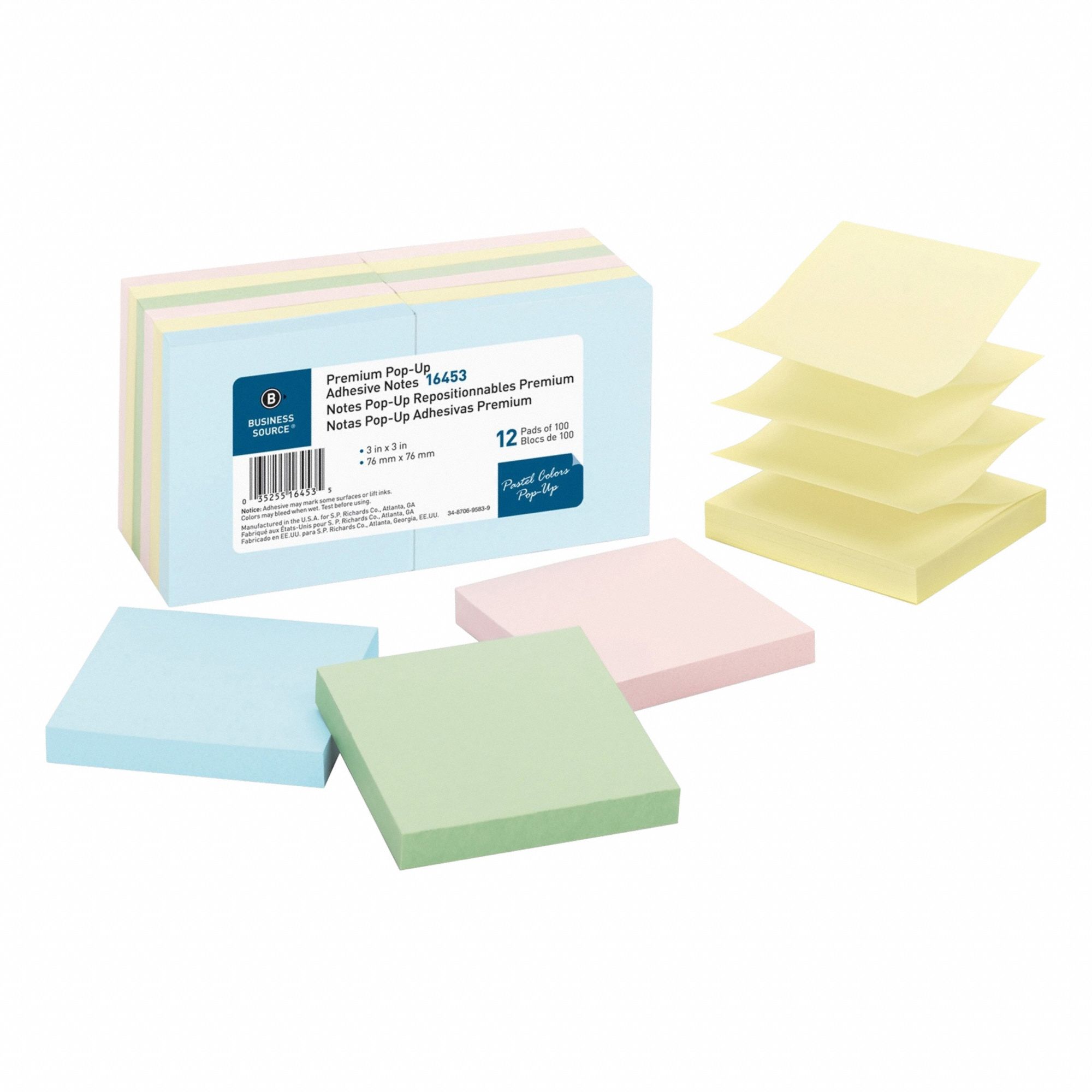 BUSINESS SOURCE, Assorted, Std, Sticky Note - 403VT7|BSN16453 - Grainger