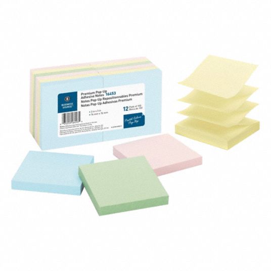 BUSINESS SOURCE, Assorted, Std, Sticky Note - 403VT7|BSN16453 - Grainger