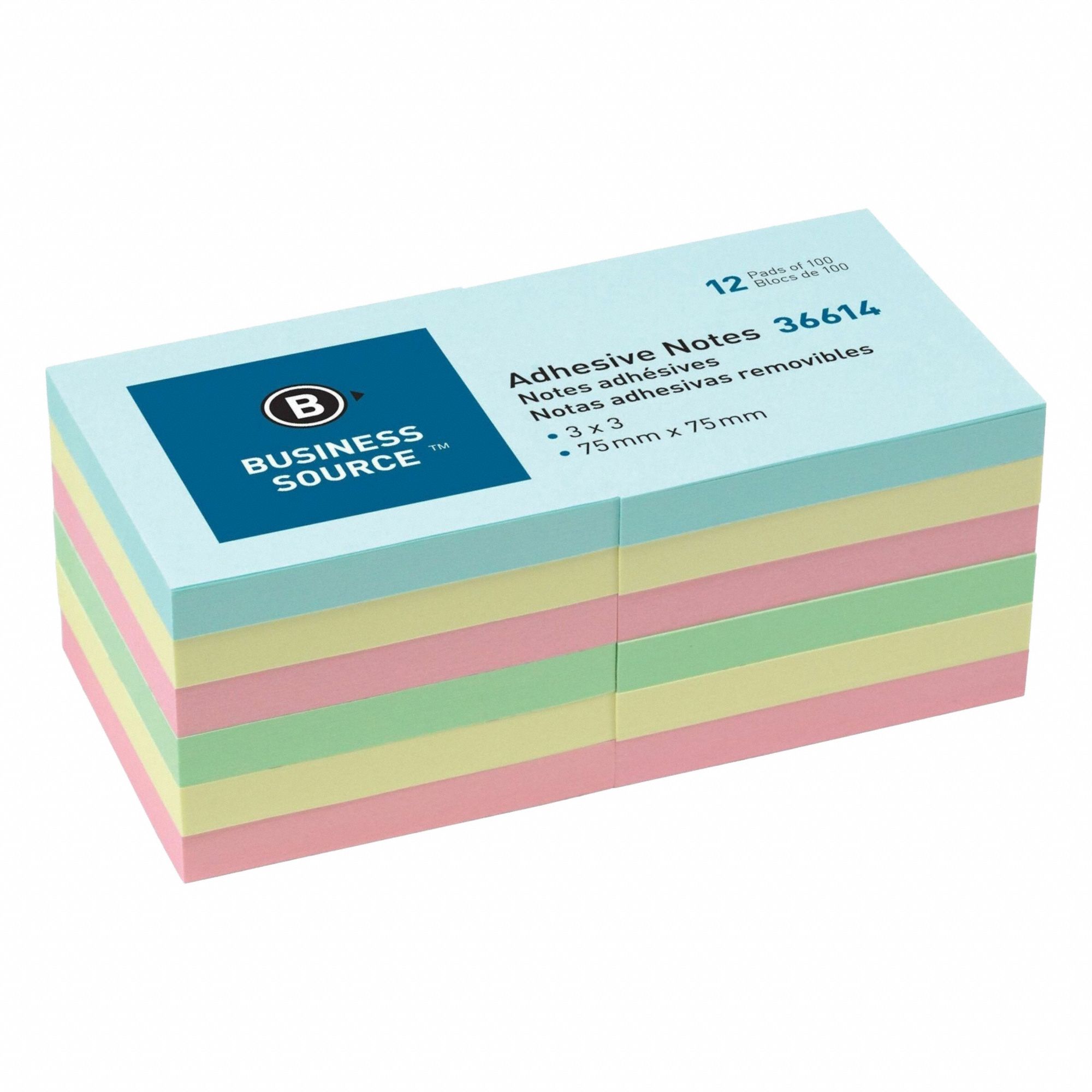 BUSINESS SOURCE, Assorted, Std, Sticky Note - 403UX7|BSN36614 - Grainger