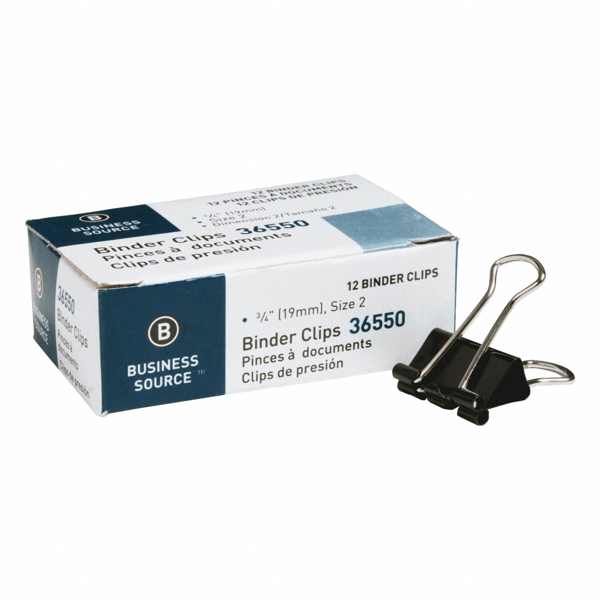 CLIP BINDER SMALL 12PC BK PK12