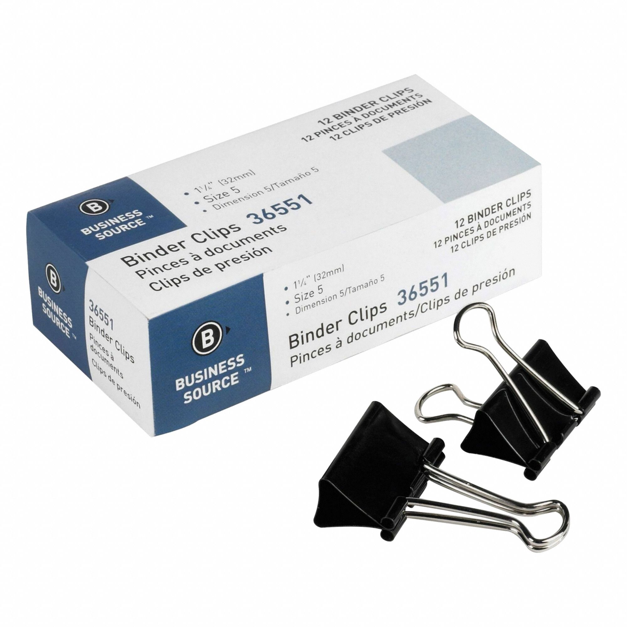 CLIP BINDER MEDIUM 12PC BK PK12