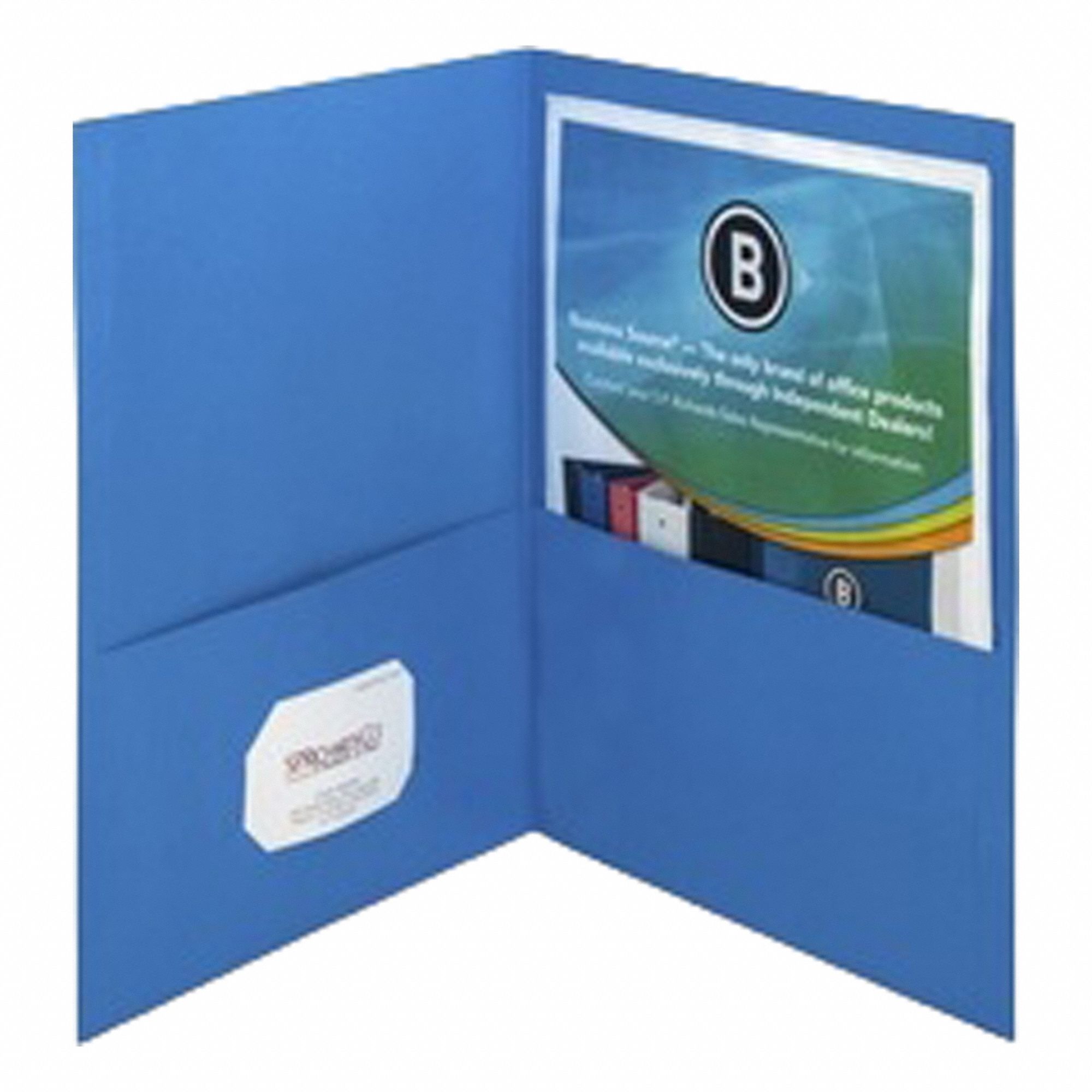 FOLDER 2-POCKET LETTER BLUE PK25