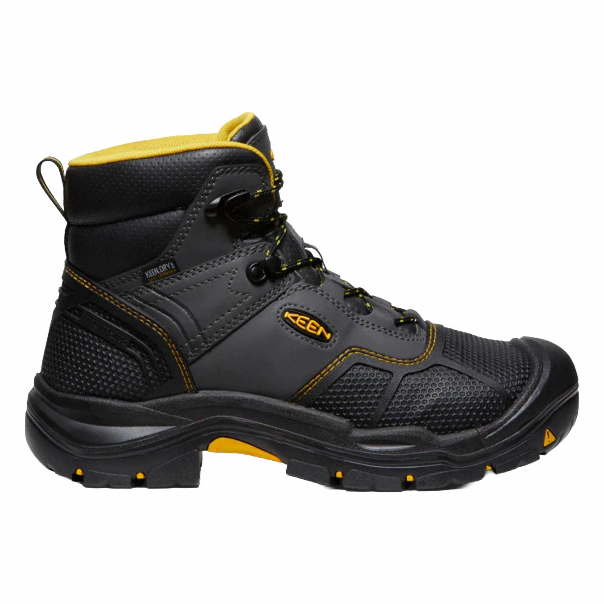 6-Inch Work Boot: Men's, Size 10 1/2, EE, Black, Steel Toe Cap, Removable Insole