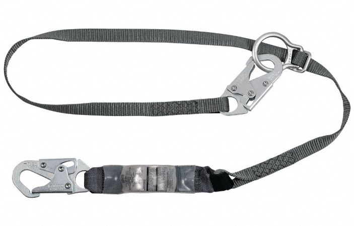 MSA, Shock Pack, Steel Snap Hook, Shock-Absorbing Lanyard - 197EH1