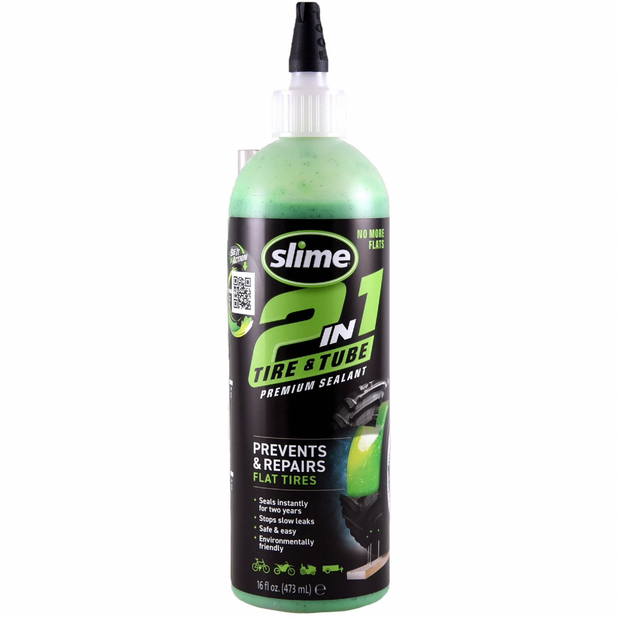 Tire Sealant: Sealant, Liquid, Bottle, 16 oz Container Size, Green