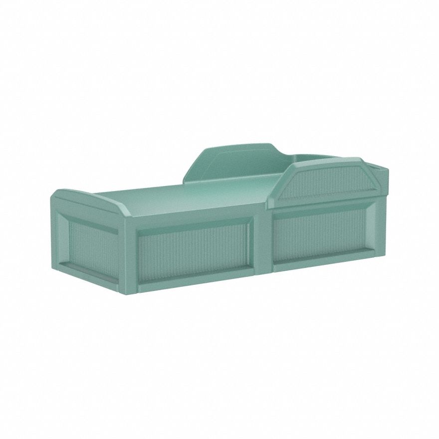 Institutional Bed: Aqua, 80 in Overall Lg, 36 in Overall Wd, 27 in Overall Ht, Polyethylene