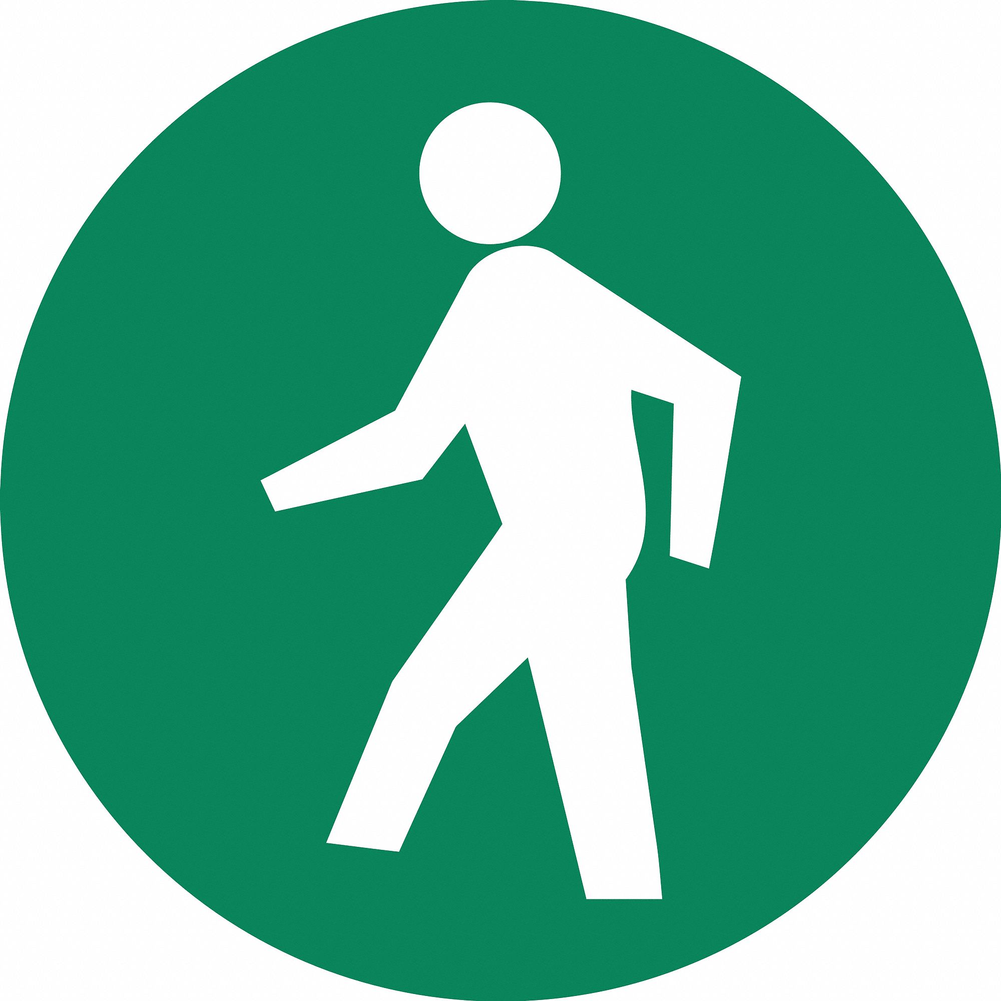 Man Walking-Floor Sign 18 Dia Green