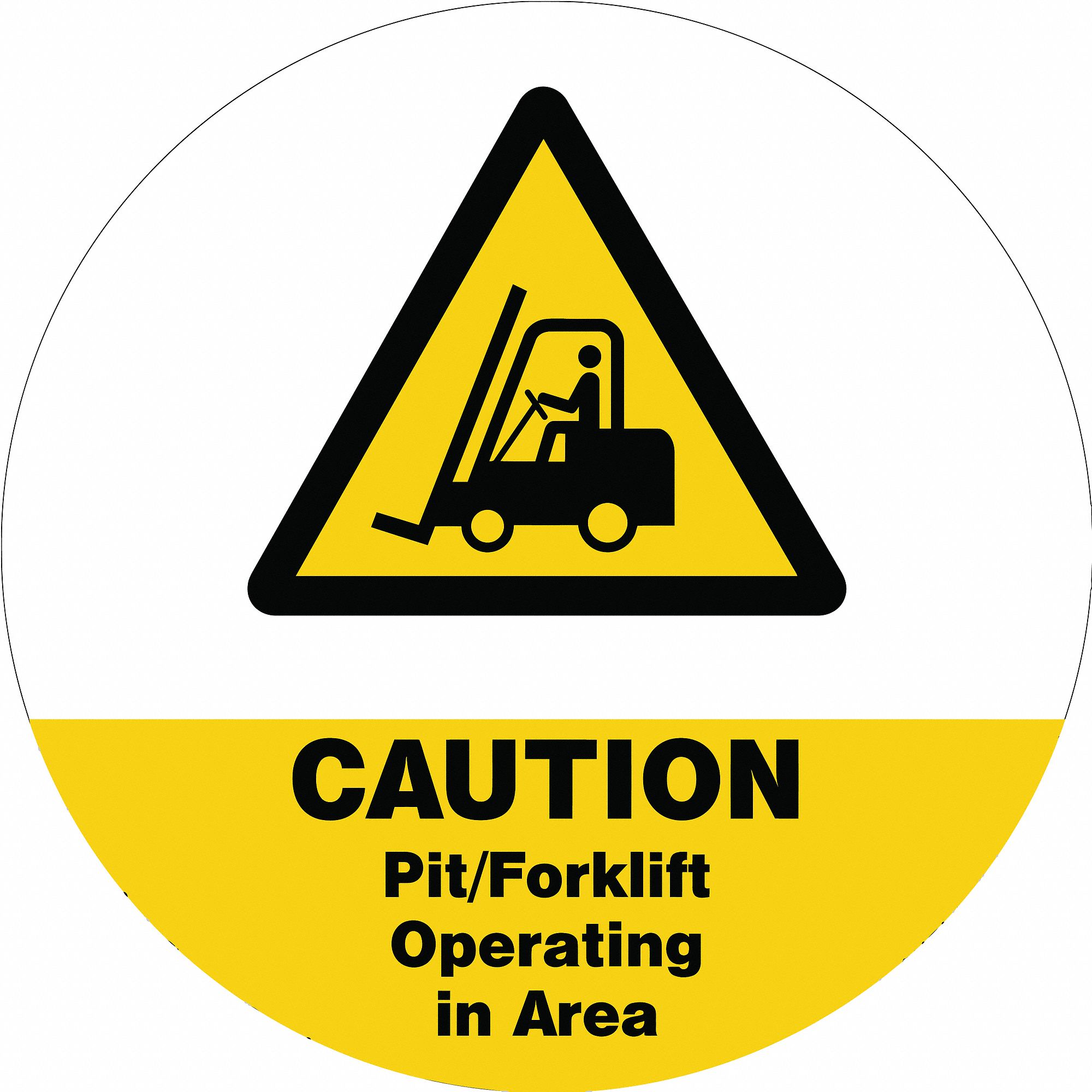 Caution Forklift-Floor Sign 20 dia.