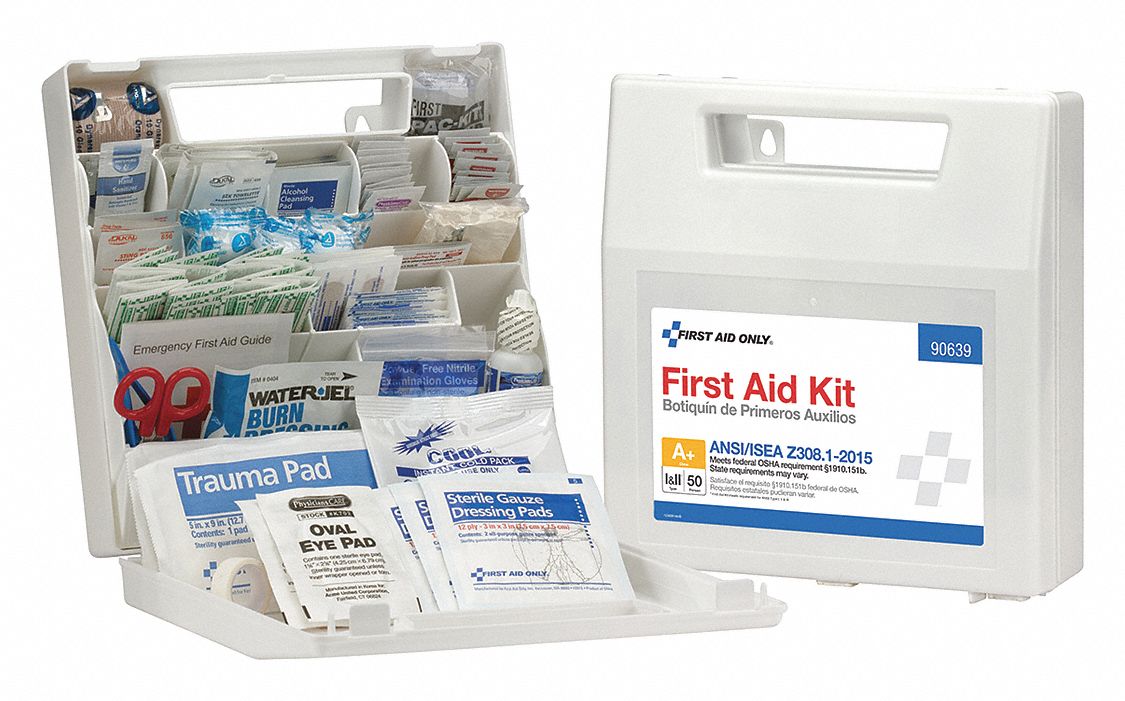 First Aid Kit, 50 People, Plastic, 183 Comp