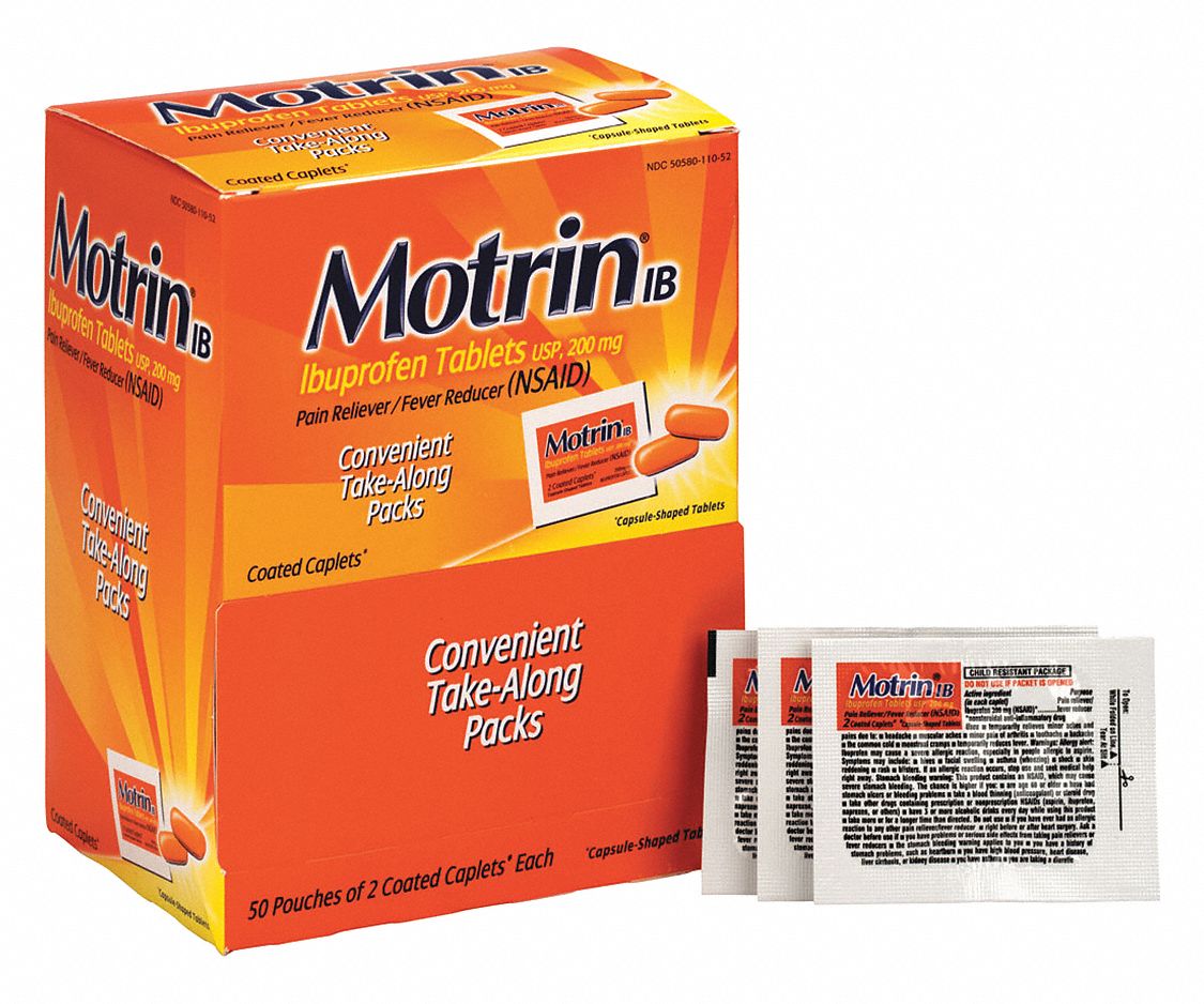 MOTRIN, Tablet, 50 x 2, Motrin Pain Relief - 101CP6|13367 - Grainger