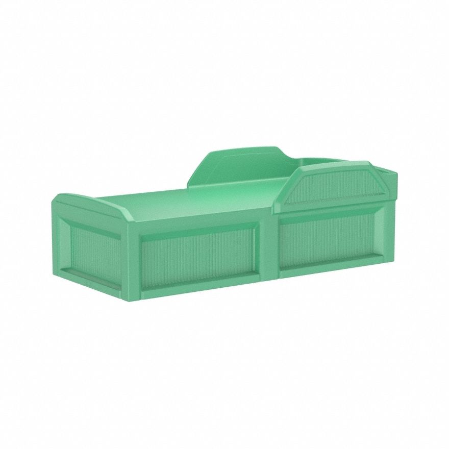 Institutional Bed: Green, 80 in Overall Lg, 36 in Overall Wd, 27 in Overall Ht, Polyethylene