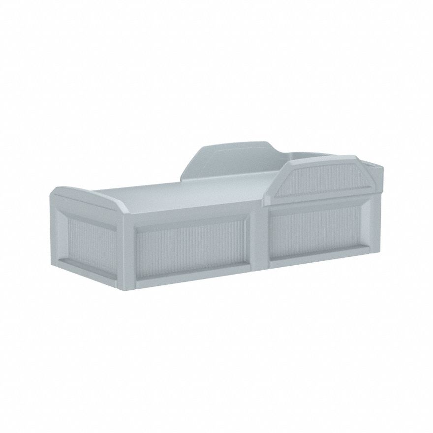 Institutional Bed: Gray, 80 in Overall Lg, 36 in Overall Wd, 27 in Overall Ht, Polyethylene