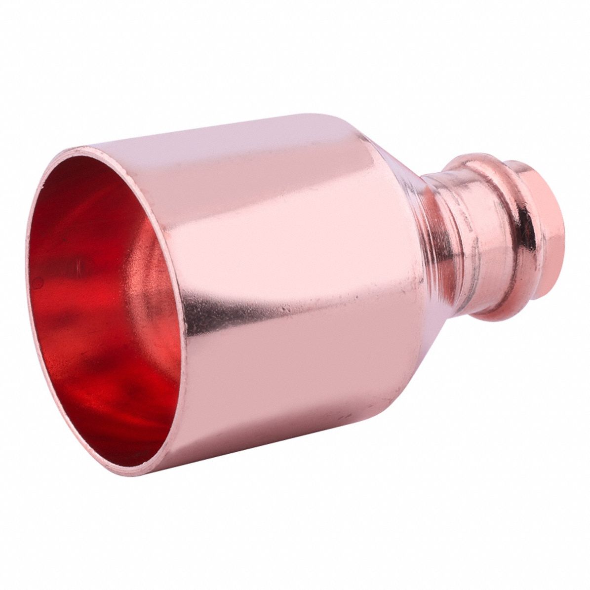 Crimp Fitting: Straight, 1 1/2 in CTS x 1 in CTS size, Press-fit x FTG, Copper