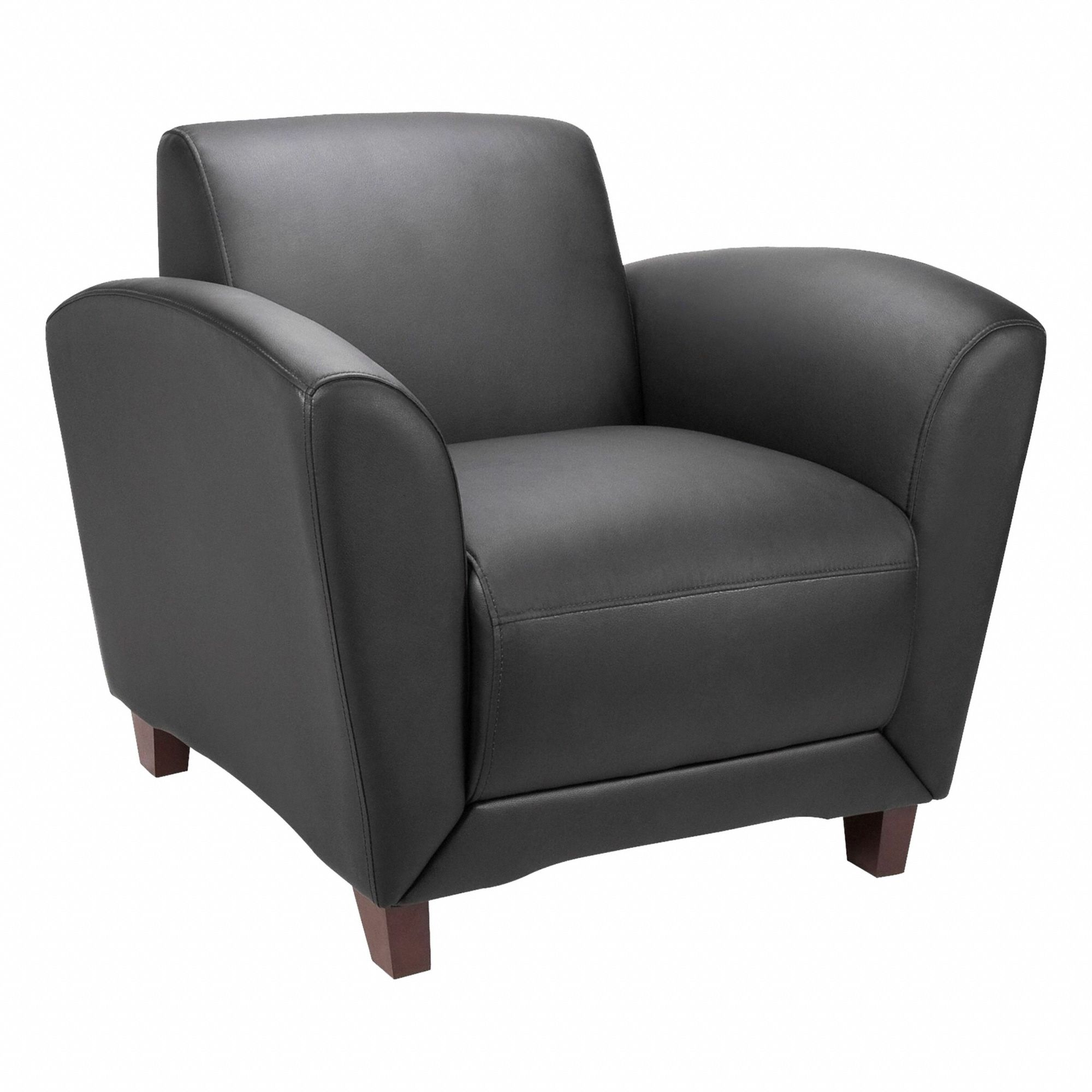 Club Chair Black Back Leather Baxk