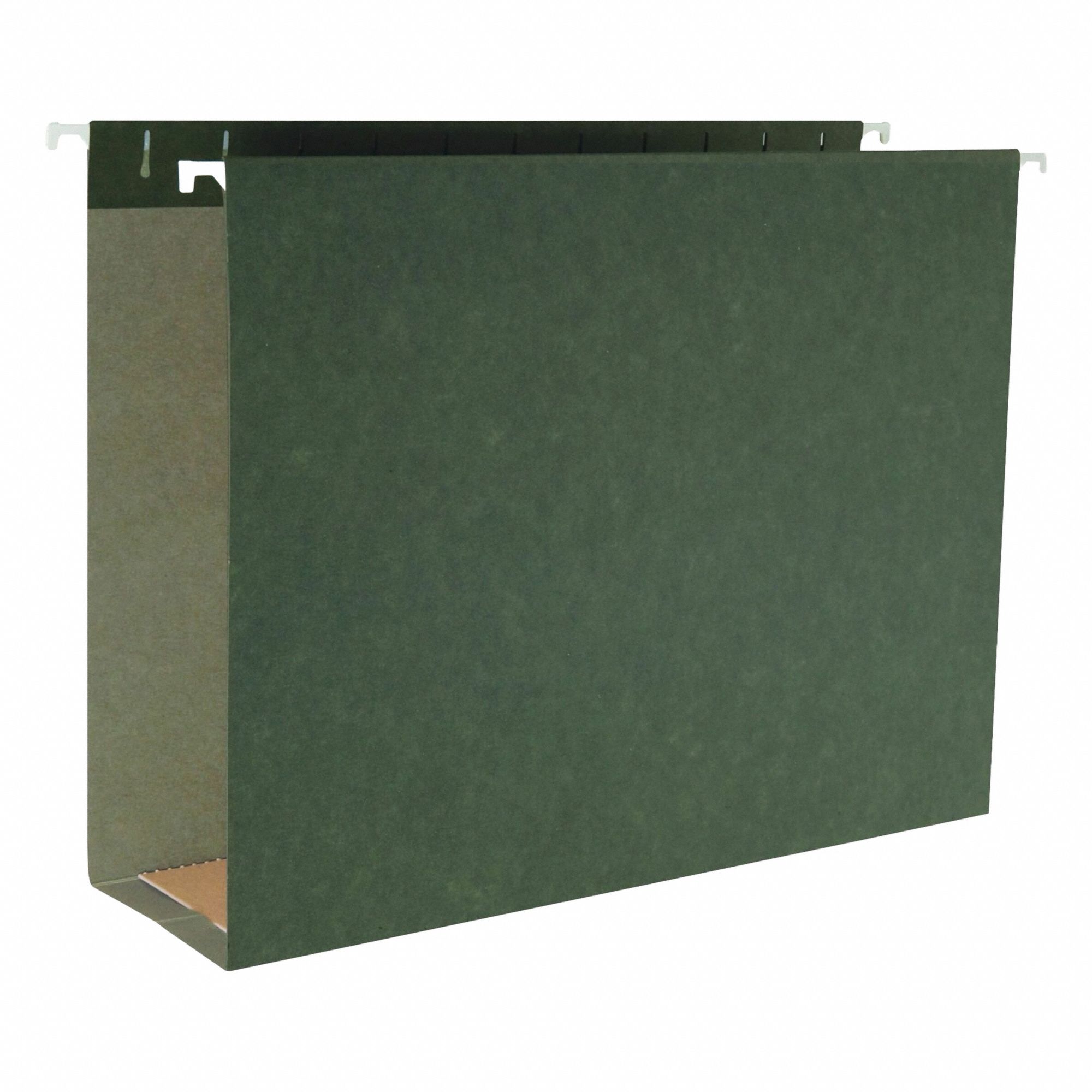 Hanging File Folder: 9 1/2 in Ht, 15 in Wd, Polypropylene, Green, 25 PK