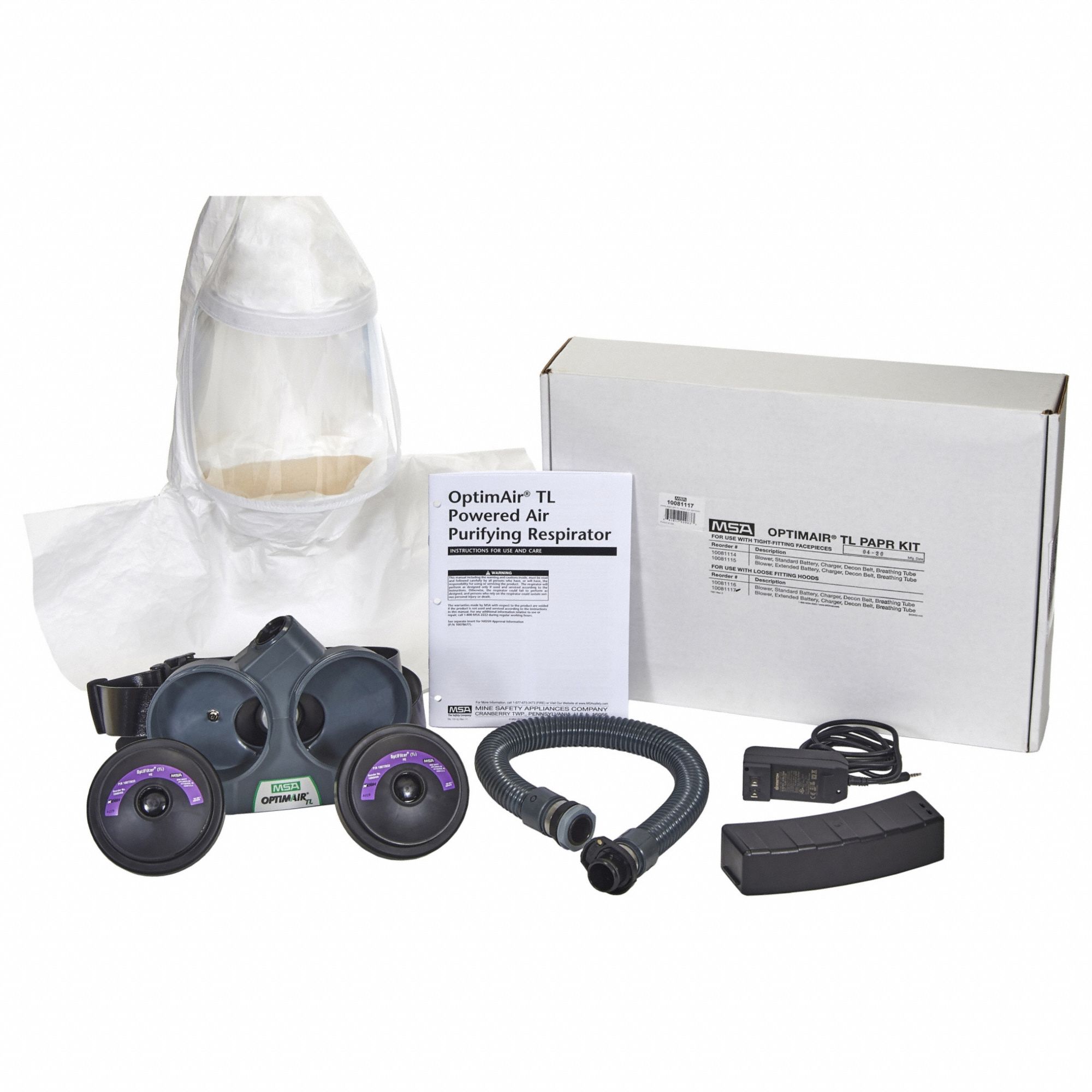 Powered Air Purifying Respirator: Full Hood, Belt-Mount, Universal