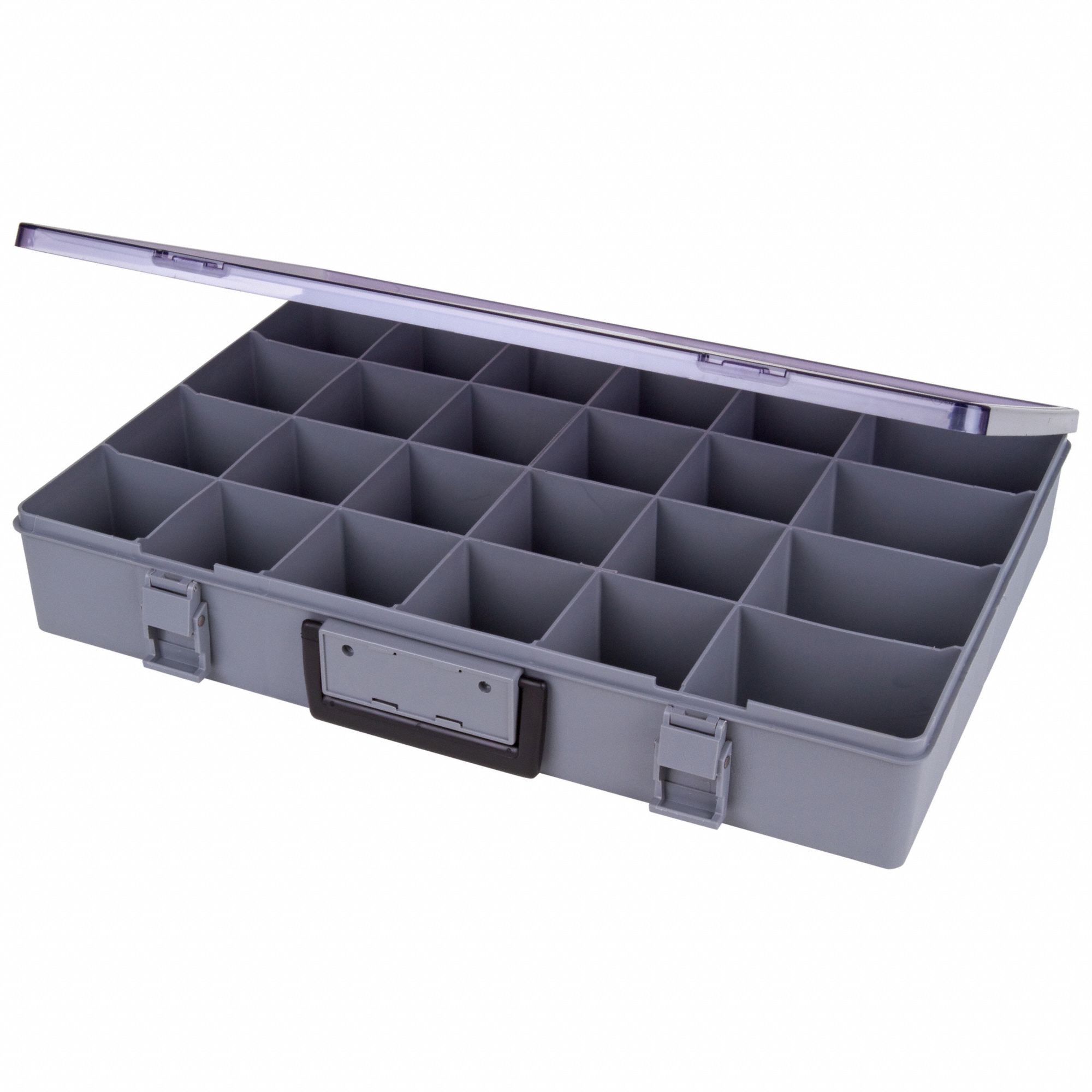 Compartment Box Double Latch Gray 3 in