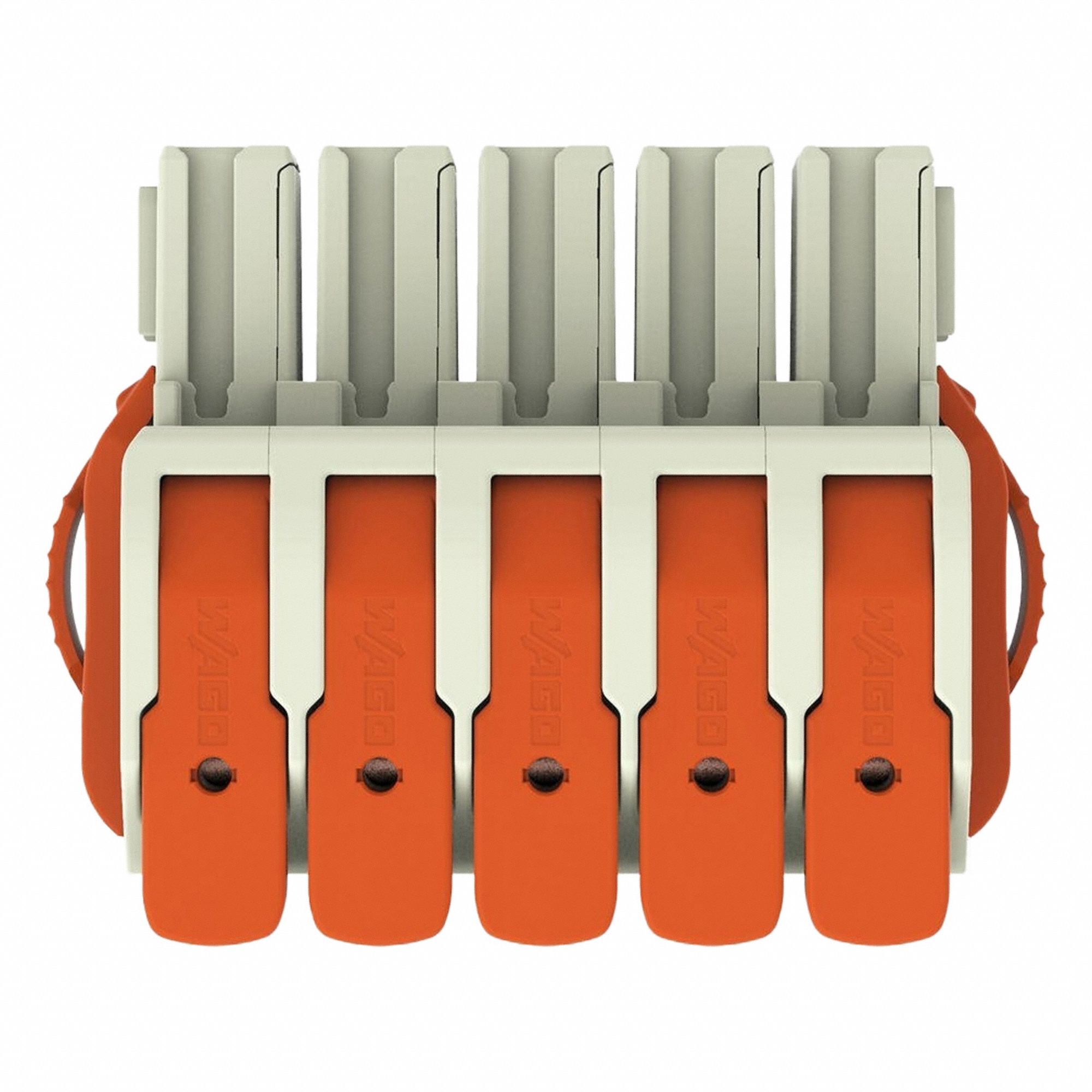 Lever Wire Connector: 5 Port, 18 AWG – 4 AWG Solid Wire Size Range, 66 A, 600 V, 832 Series