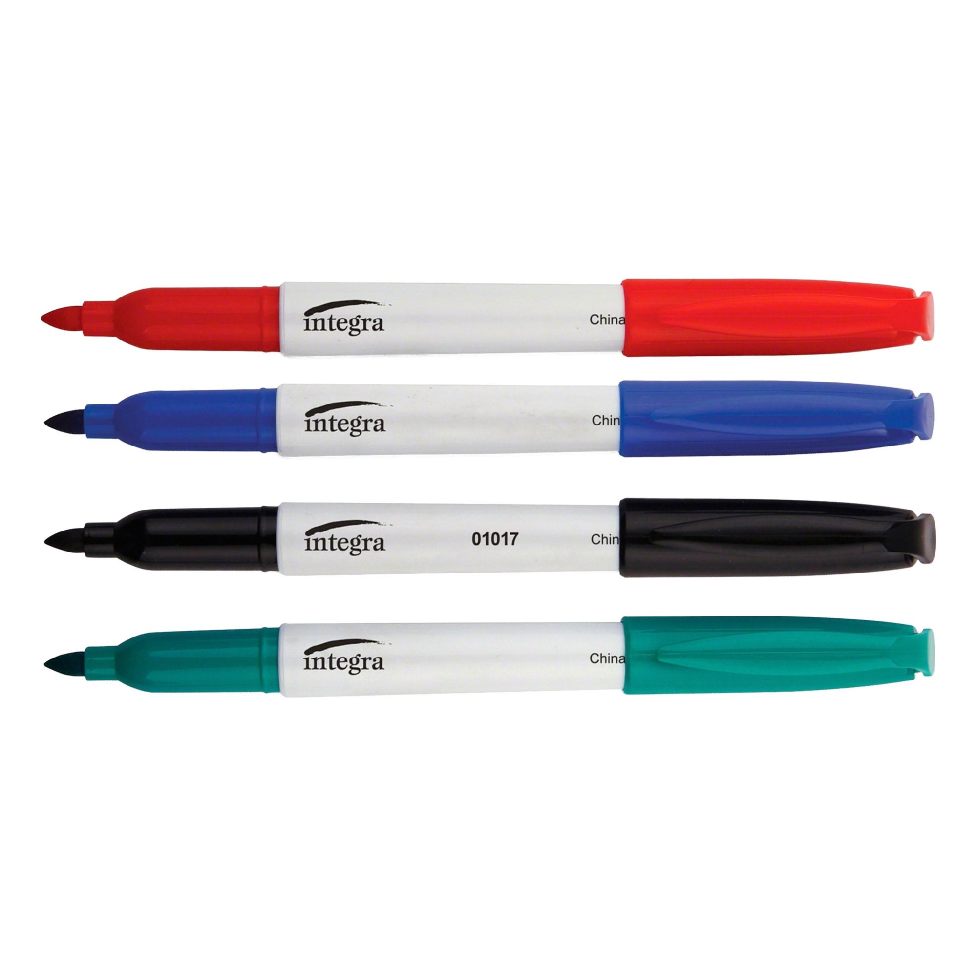 INTEGRA, Assorted, Black/Blue/Green/Red, Dry Erase Marker - 403VL4 ...