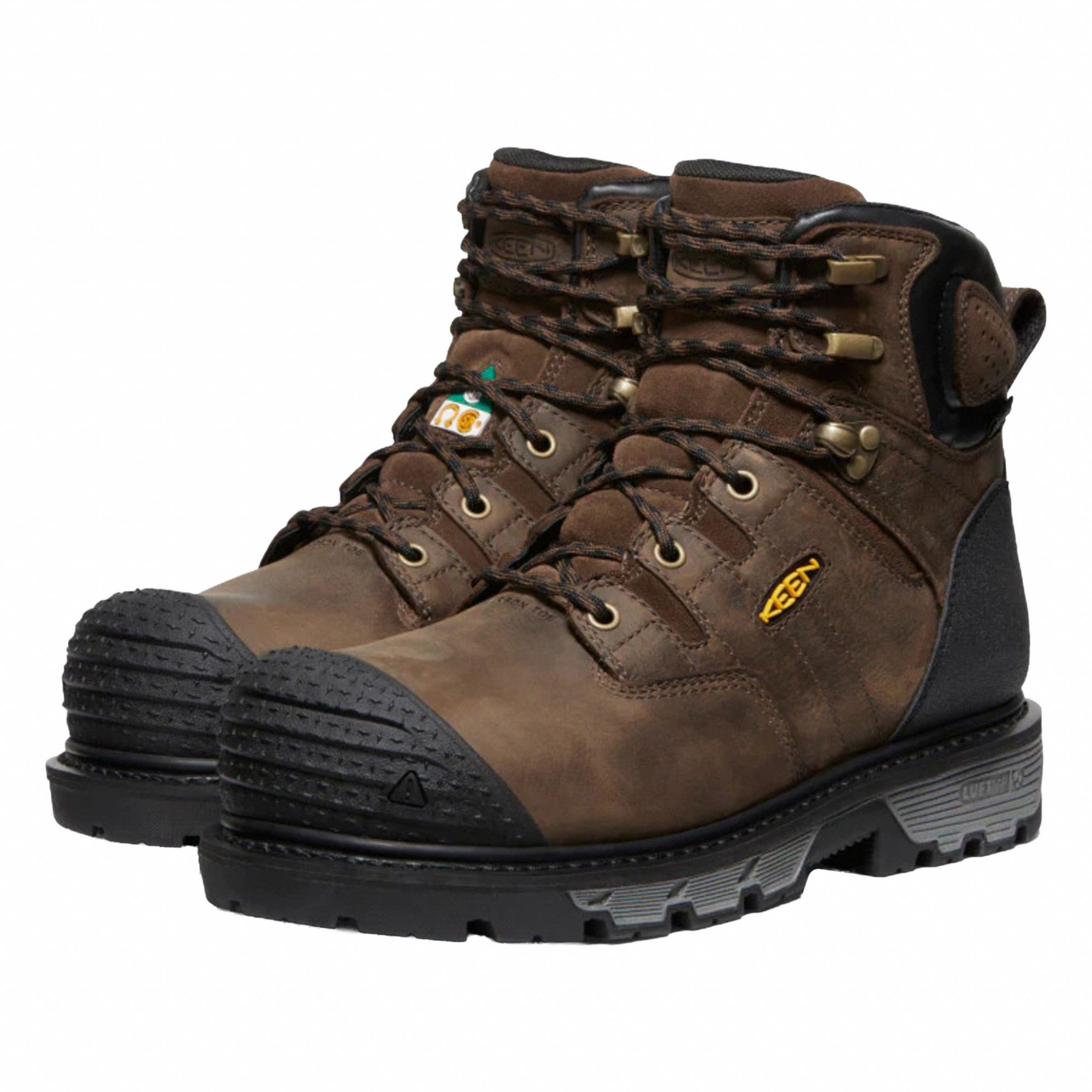 6-Inch Work Boot: Men's, Size 10 1/2, D, Brown, Carbon Fiber Toe Cap, Removable Insole