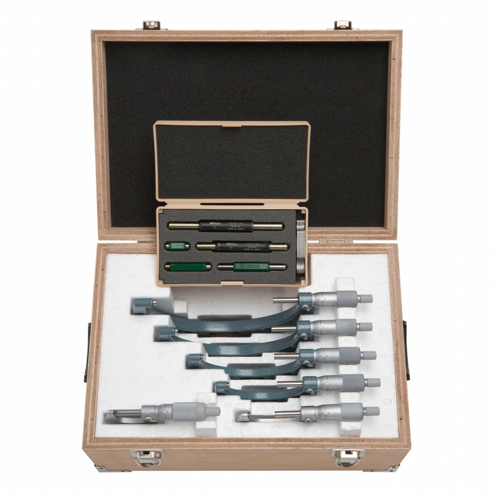 Calibrated Micrometer Sets: 0 in to 6 in, +/- 0001 Accuracy, 0.0001 in Resolution, Inch