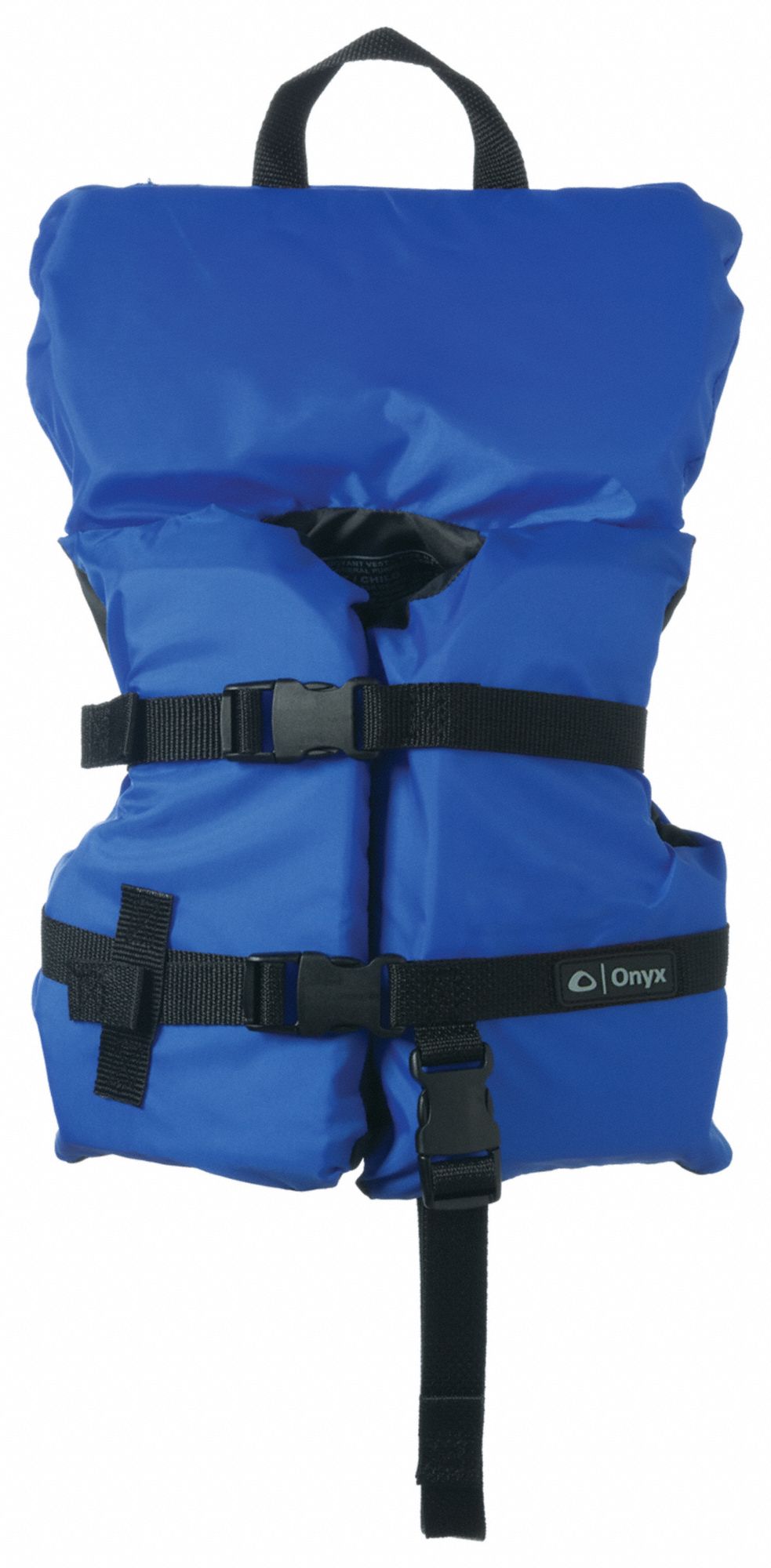 Life Jacket: Foam, Nylon, 15 1/2 lb Buoyancy, Belt/Buckle, Infant, Blue