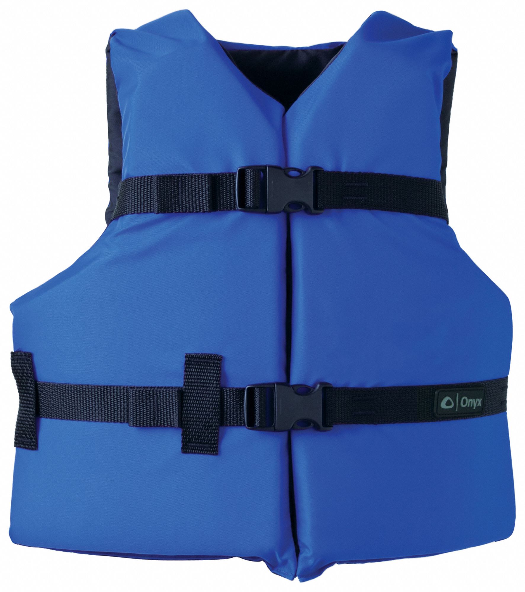Life Jacket: Foam, Nylon, 15 1/2 lb Buoyancy, Belt/Buckle, Youth, Blue