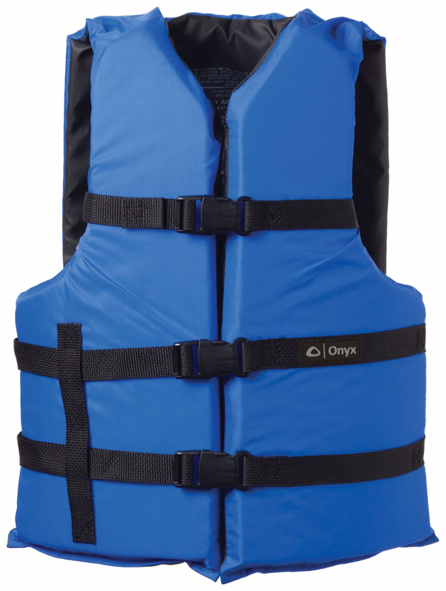 Life Jacket: Foam, Nylon, 15 1/2 lb Buoyancy, Belt/Buckle, Adult Oversize, Blue, 18 in Lg