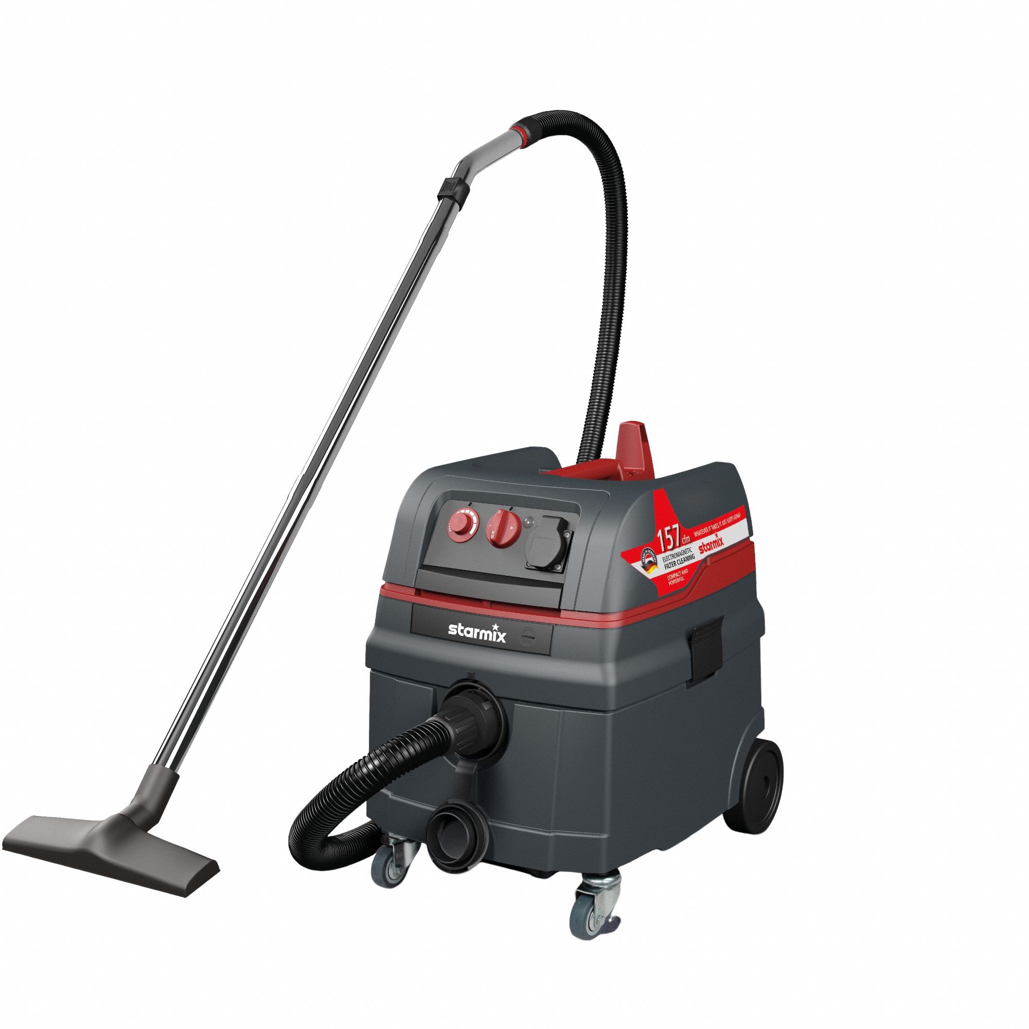 Dust Extractor: HEPA, Dry/Wet, 13 1/5 gal Tank, 157 cfm Air Flow, 1 3/8 in Hose Dia