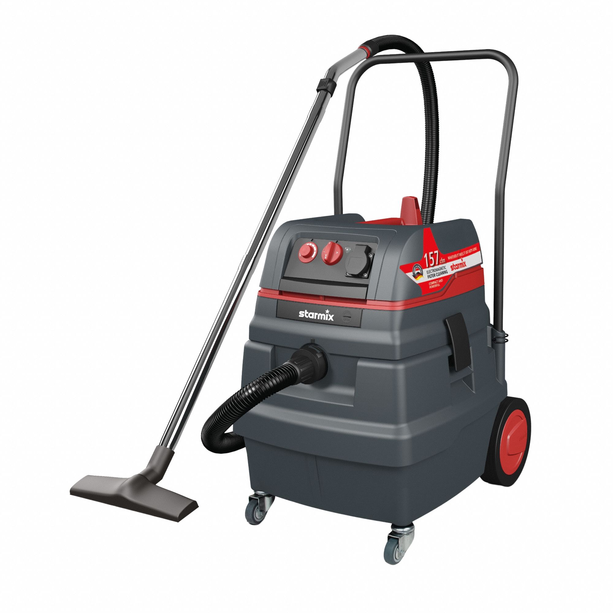 Dust Extractor: HEPA, Dry/Wet, 6 3/5 gal Tank, 157 cfm Air Flow, 1 3/8 in Hose Dia